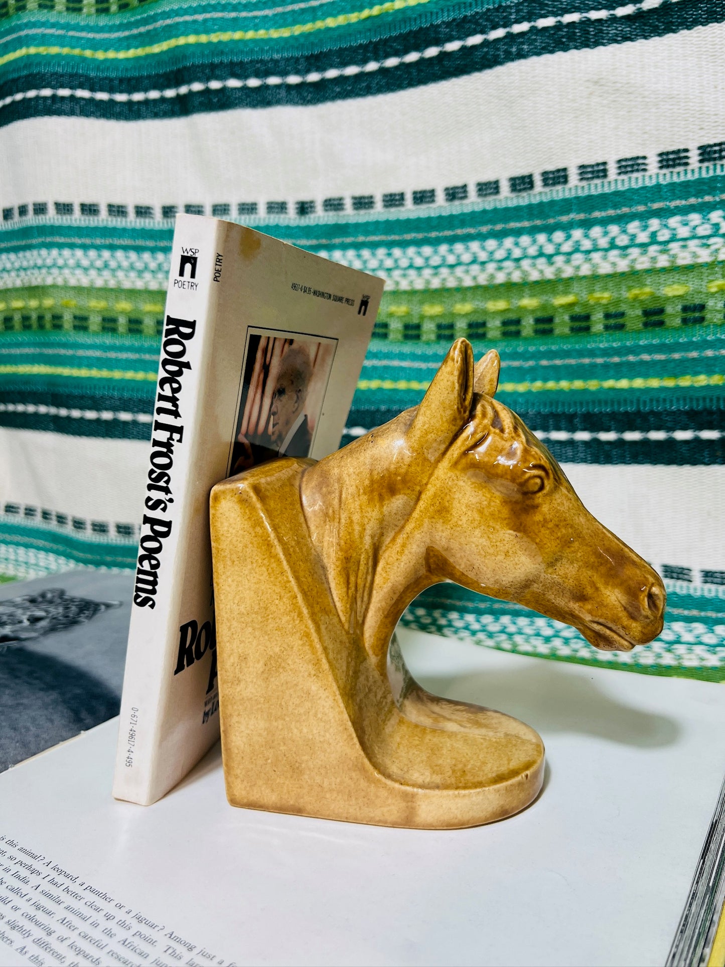 Vintage Ceramic Horse Head Bookend