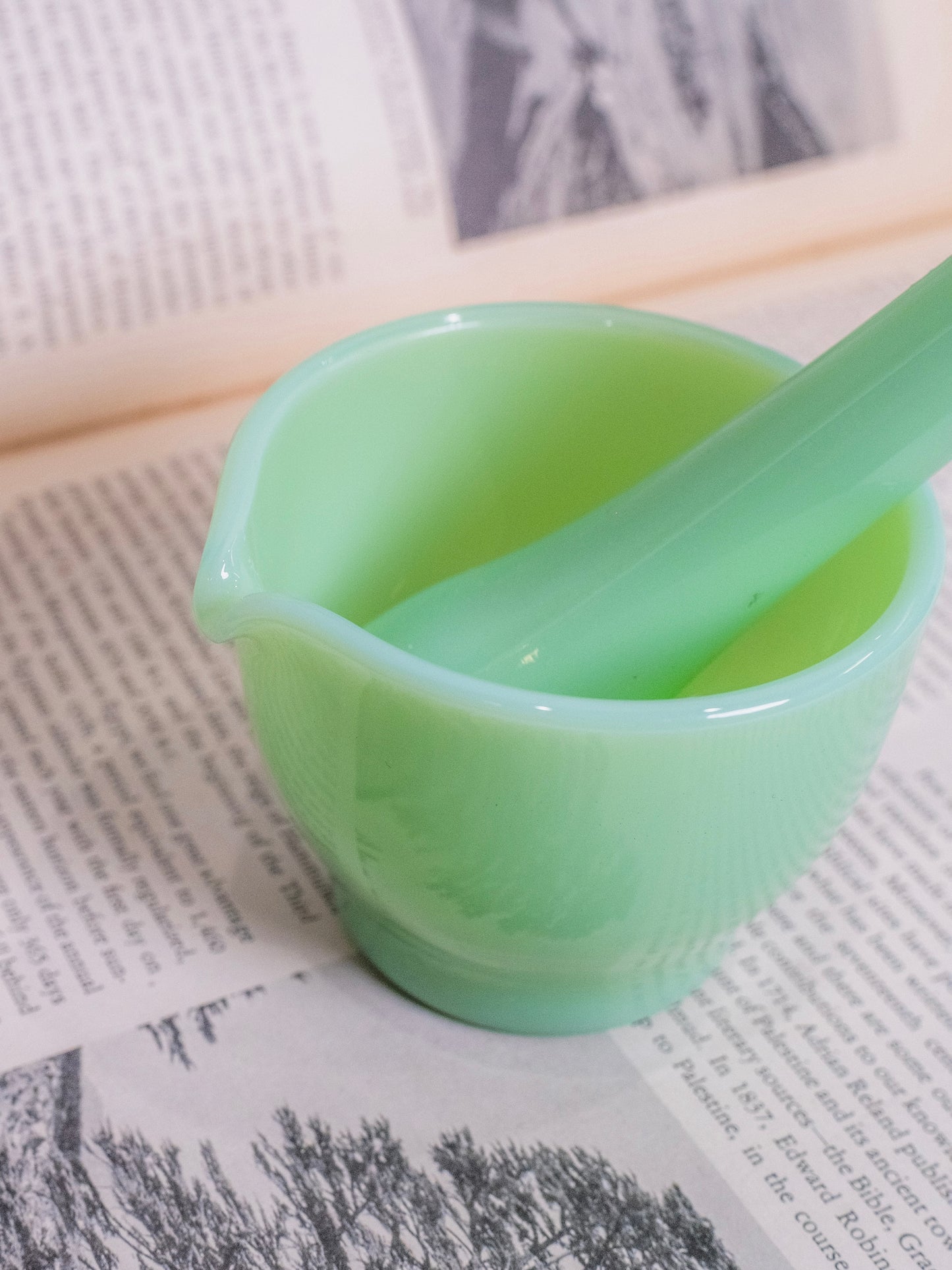 Vintage Mosser Glass Jadeite Mortar & Pestle