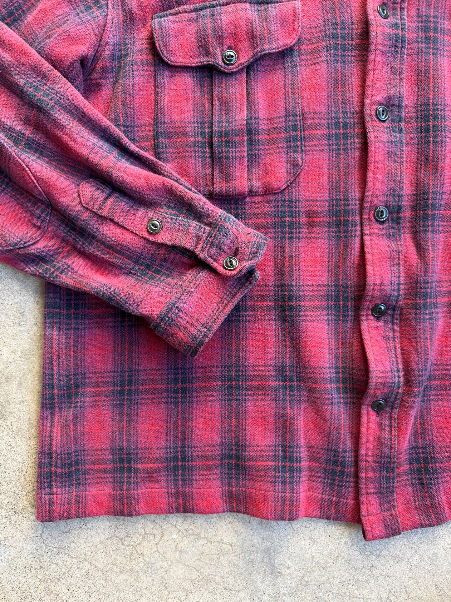Vintage 1990s Polo Ralph Lauren Red Plaid Cotton Flannel Shirt | XL