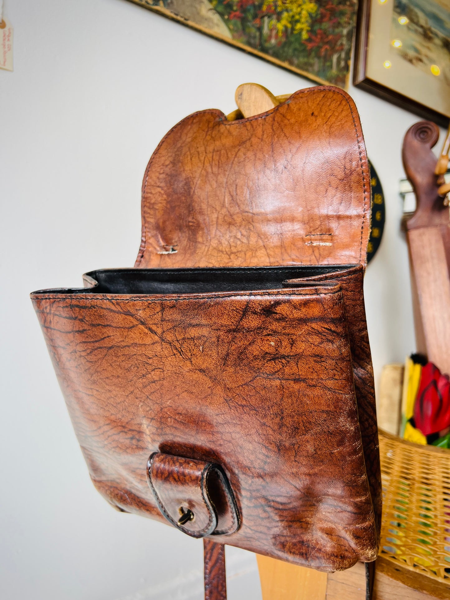 Vintage 1960s/70s Brown Leather Satchel