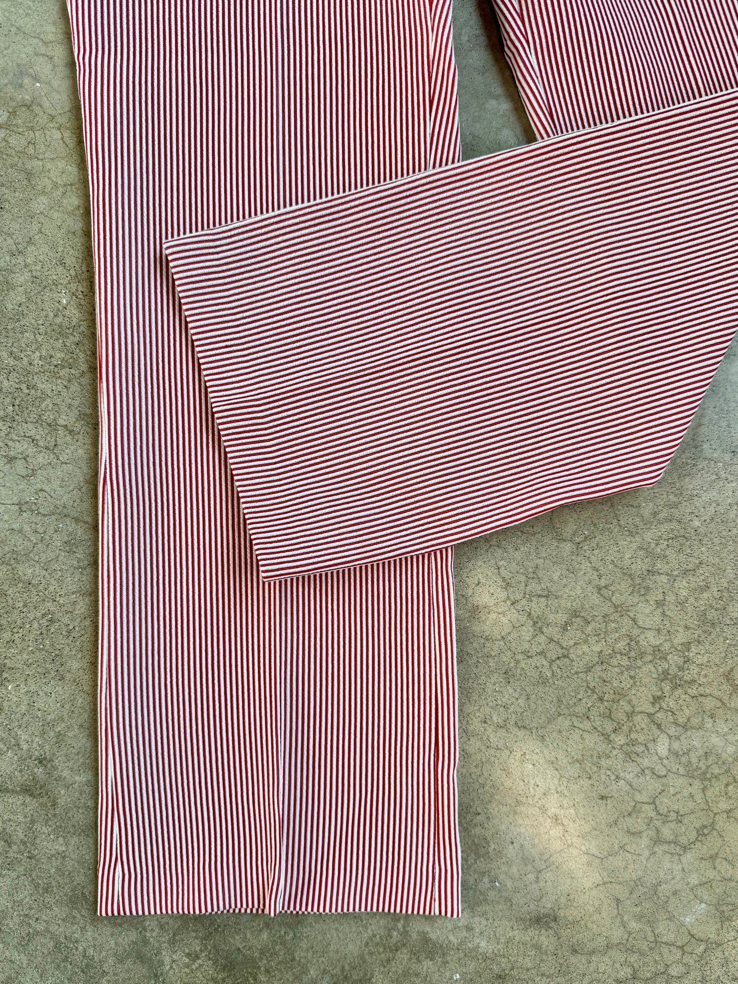 Vintage 1970s Sears Perma-Prest Red & White Striped Trousers | Waist 36”