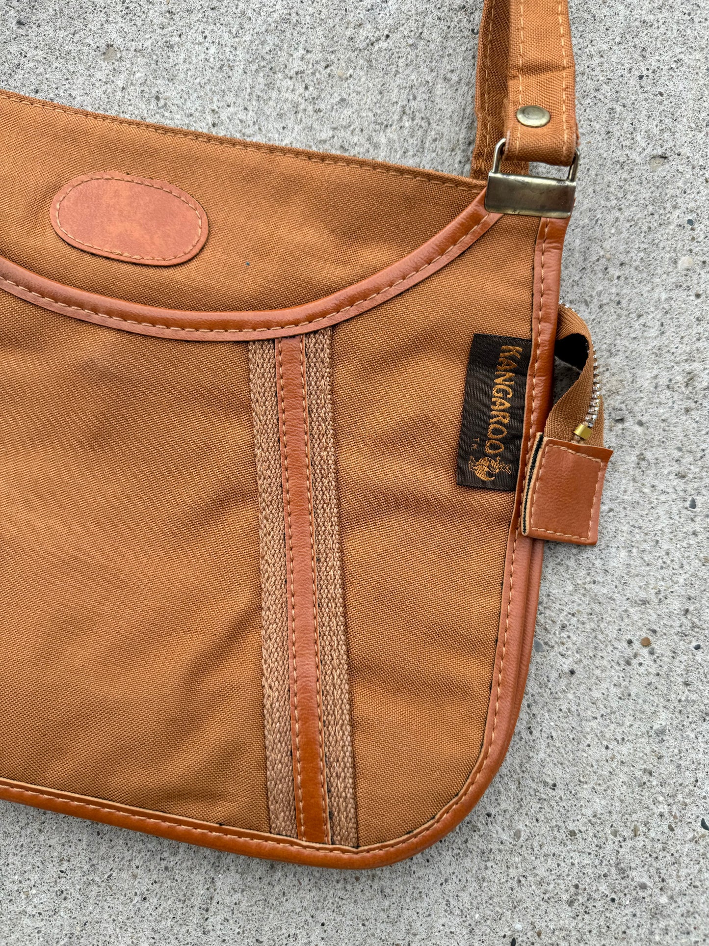 Vintage Kangaroo Tan Canvas Shoulder Bag