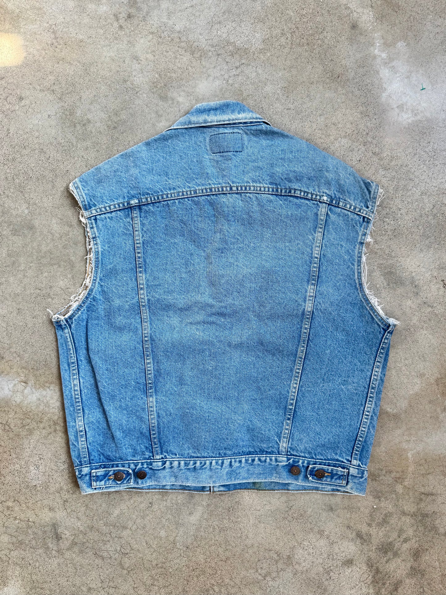 Vintage 1980s Levi's Red Tab Cut-Off Denim Vest | Large