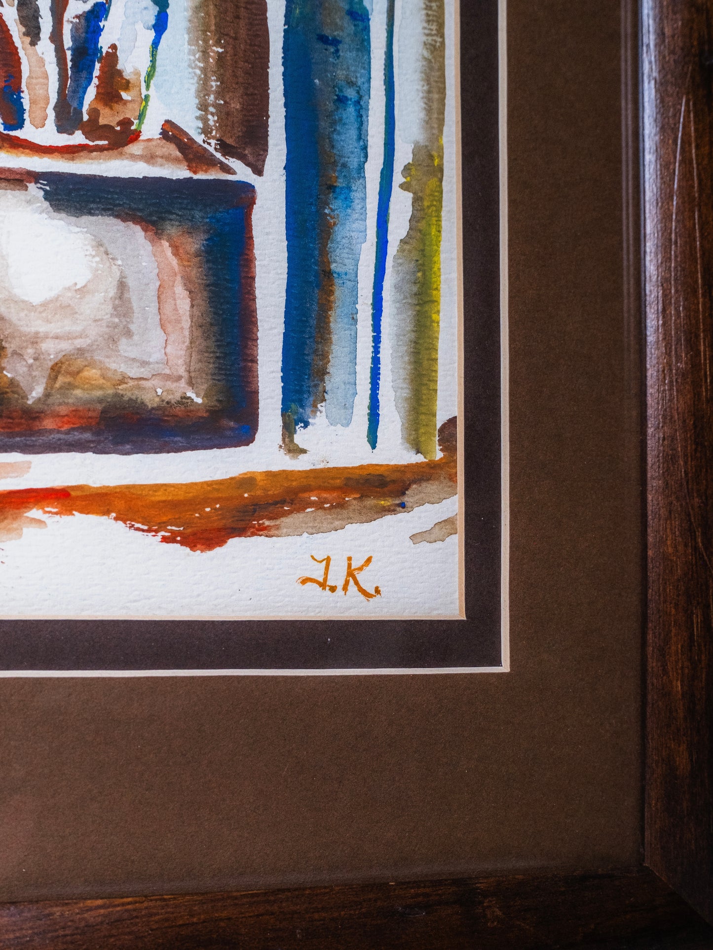 Framed & Signed Still Life Watercolor Artwork