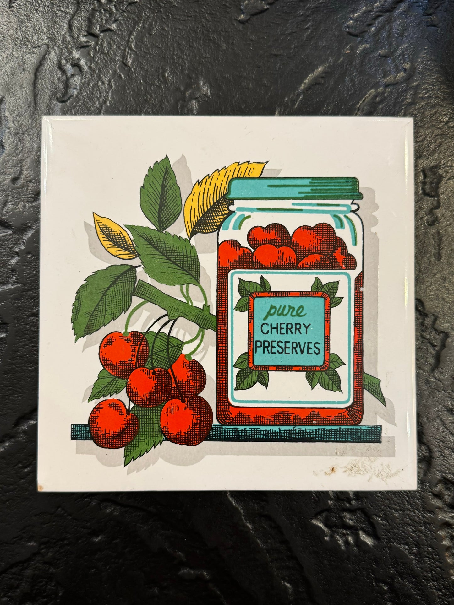 Vintage Cherry Preserves Tile Art