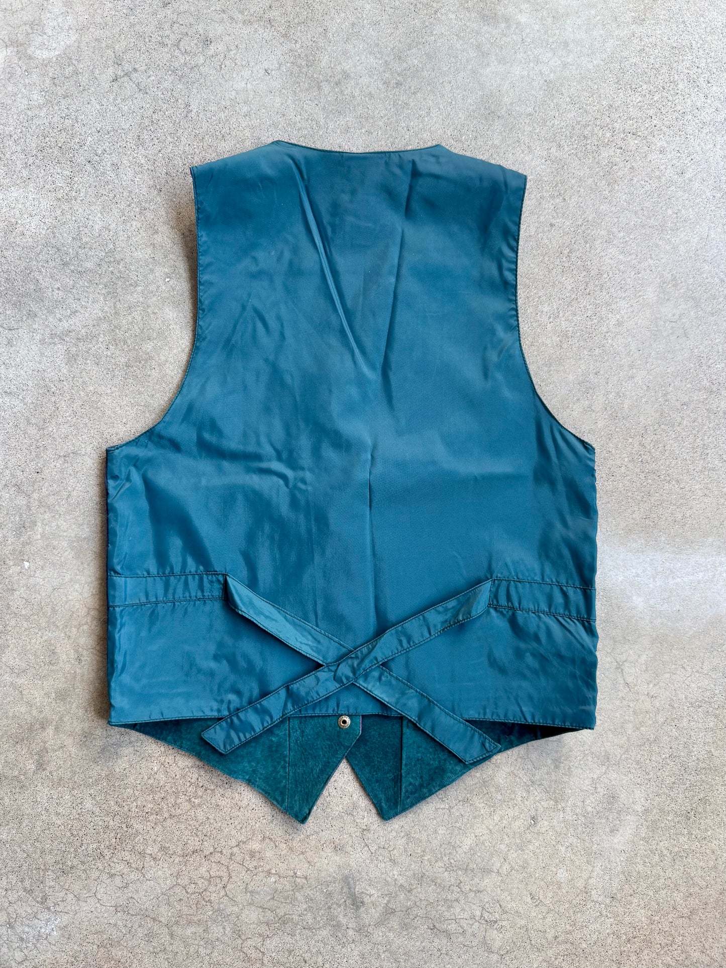 Vintage 1980s Global Identity Leather Patchwork Suede Vest | Medium