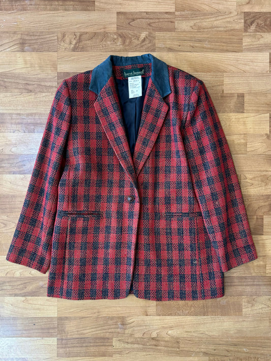 Vintage Harve Benard Red Plaid Wool Blazer | M/L