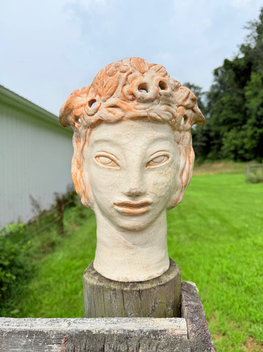 Edith Varian Cockcroft Ceramic Head Sculpture "Two Face" Vase