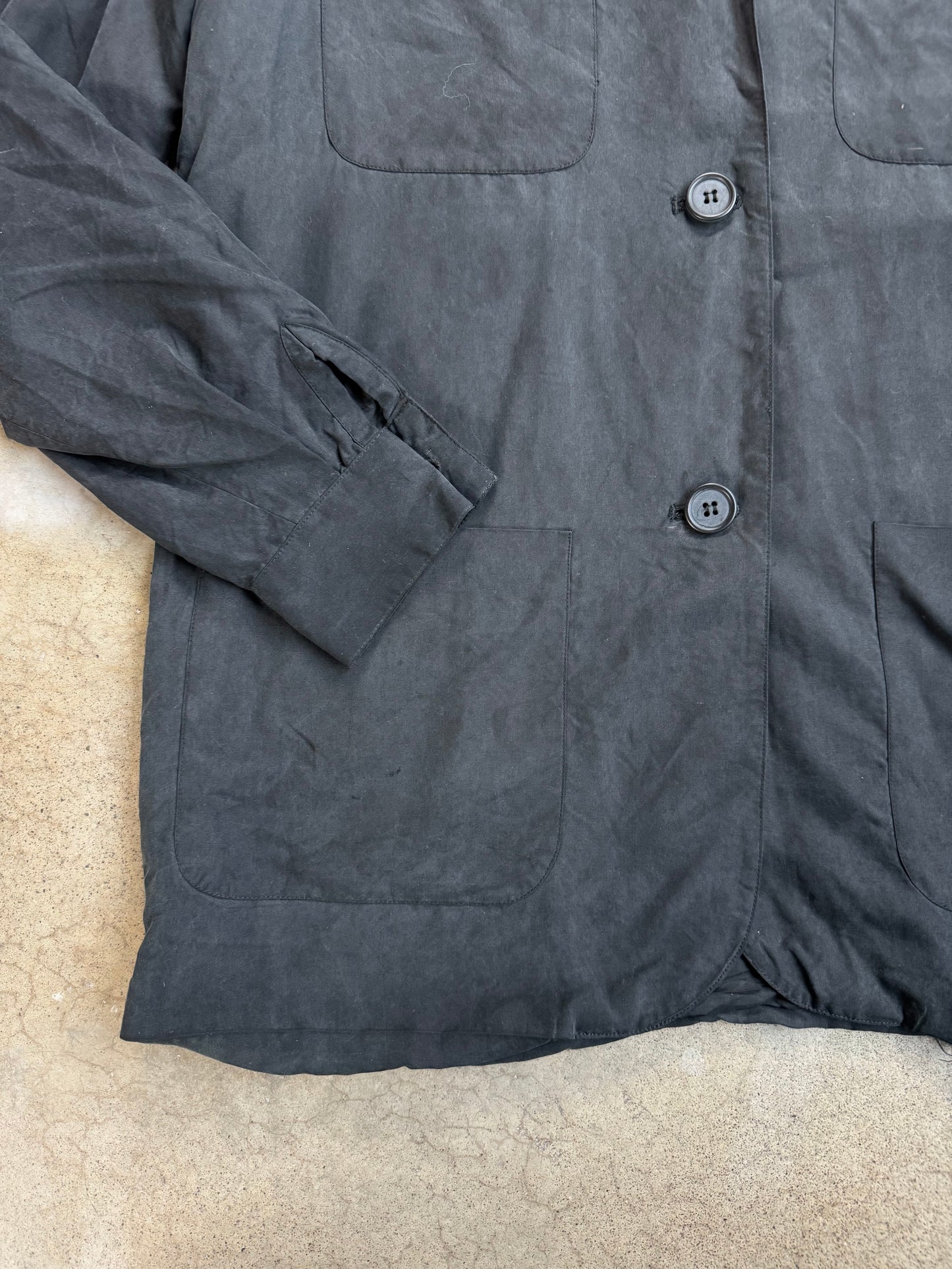Vintage 1990s The Limited Black Silk Shirt Jacket | Medium