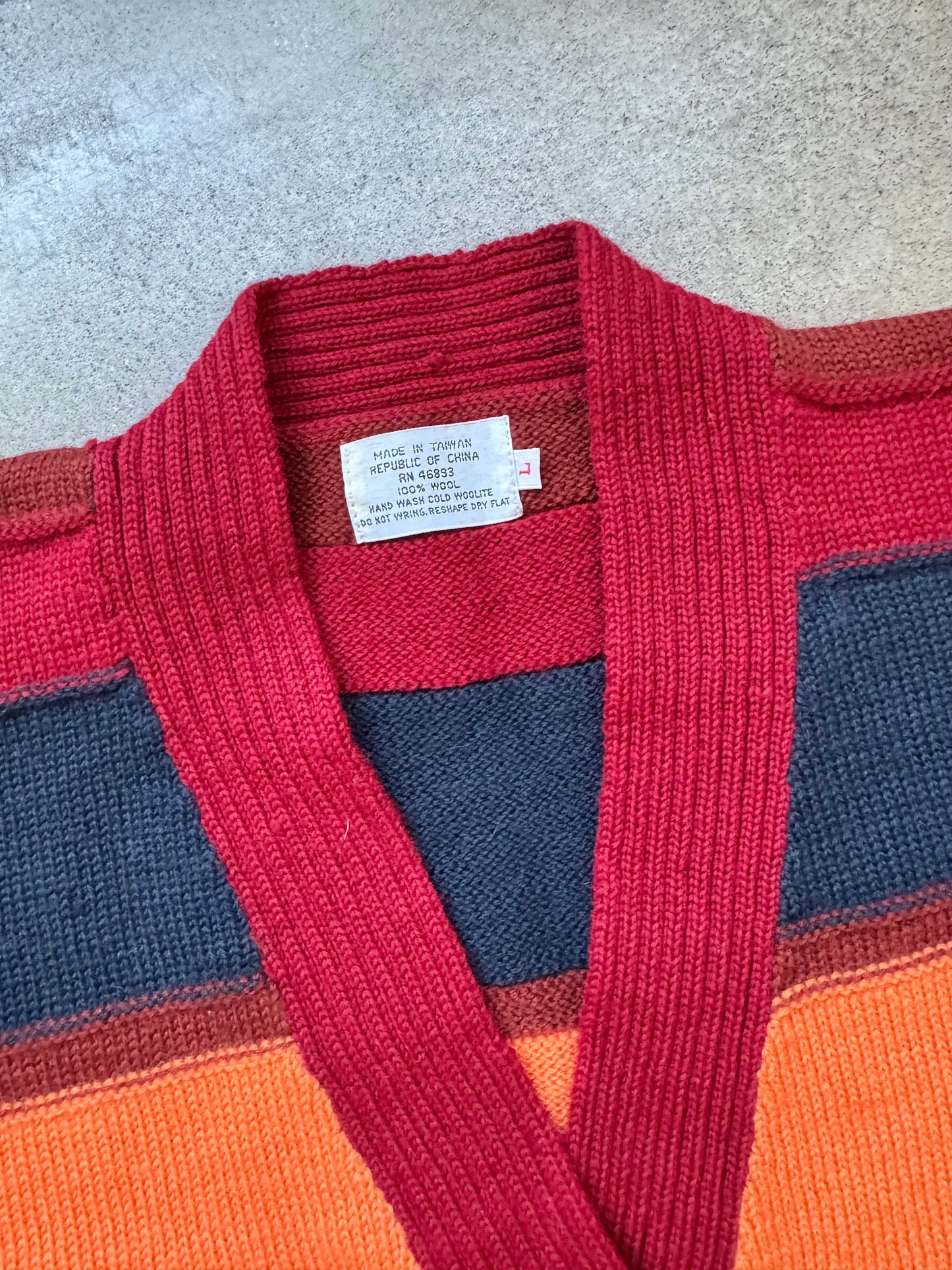 Vintage 1970s Striped Lace-Up Side V-Neck Sweater Vest | Large