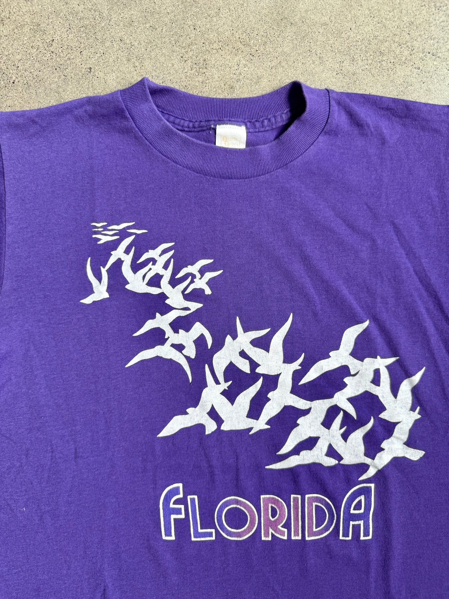 Vintage 1990s Purple Florida Graphic Tee | Medium