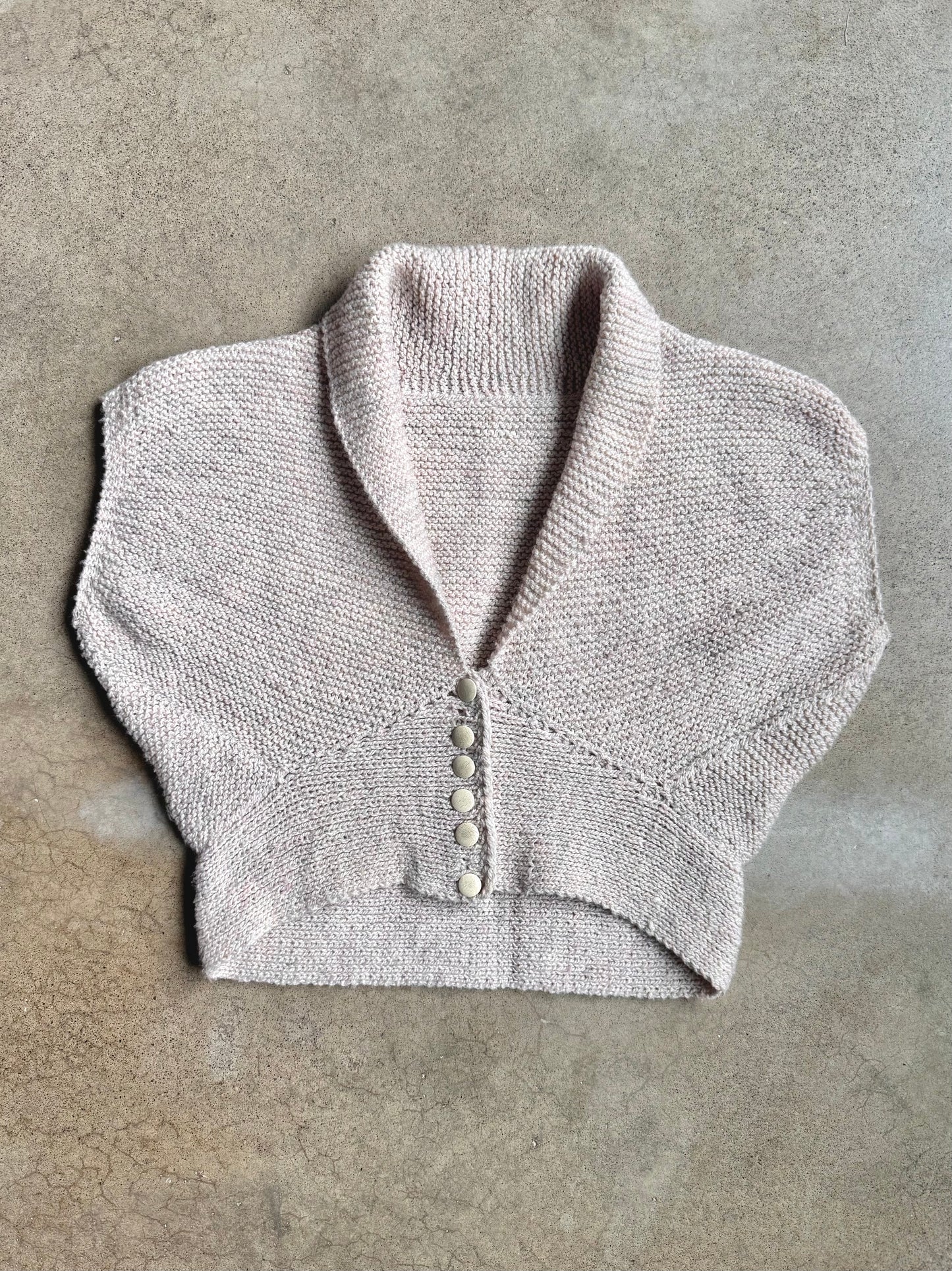 Vintage Handmade Knit Sleeveless V-Neck Cropped Cardigan | M/L