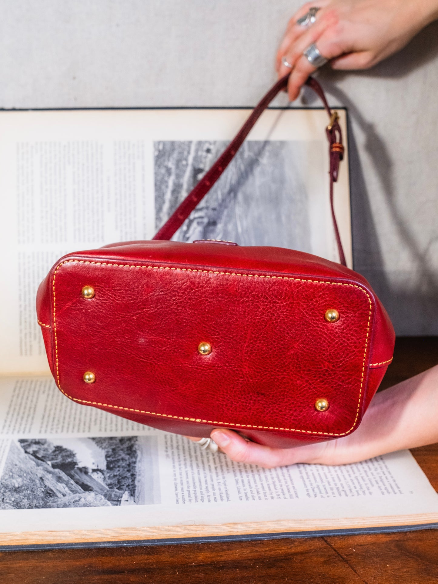 Dooney & Bourke Florentine Leather Mini Barlow Bag | Bordeaux Red