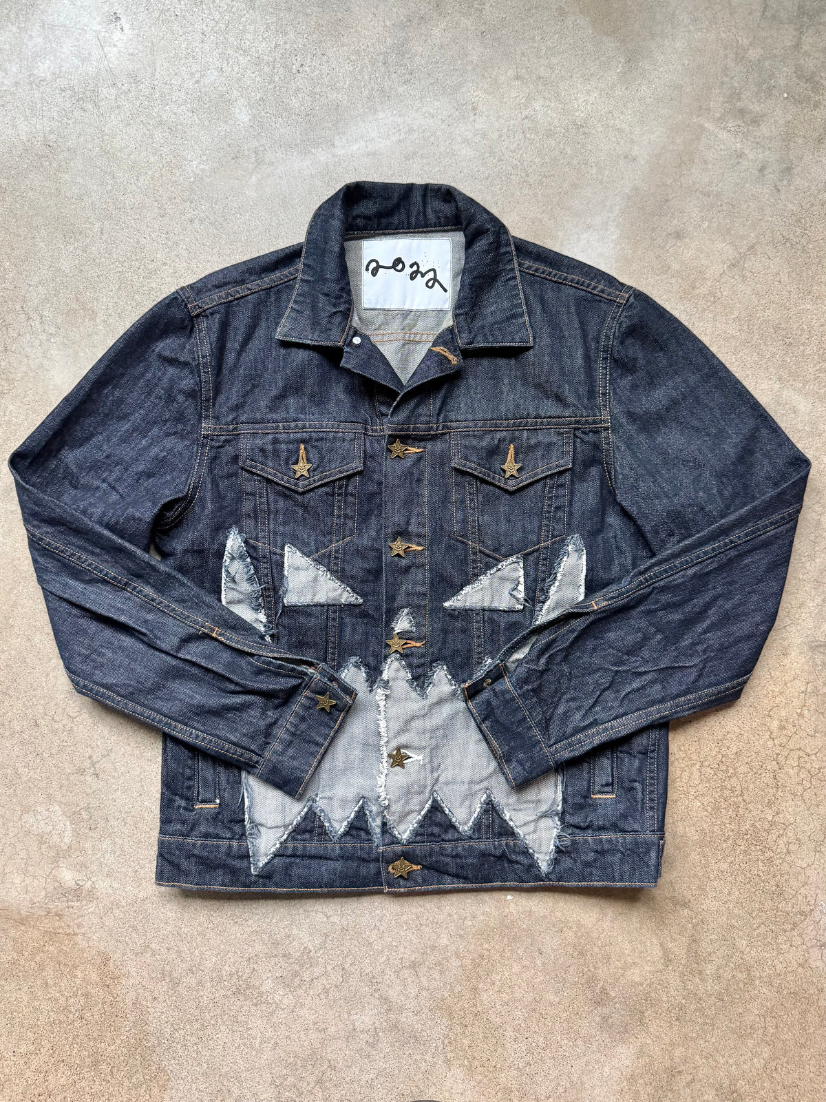 Asspizza Pumpkin Face Indigo Denim Jacket | Medium