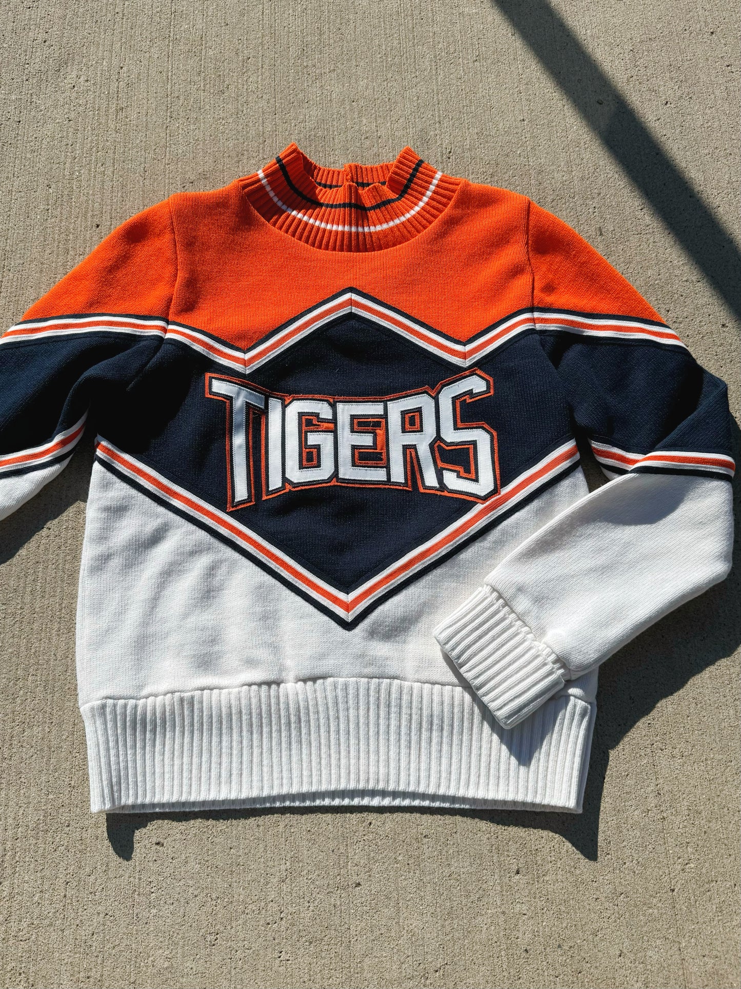 Vintage 1980s/90s Varsity Tigers Cheer Sweater | Medium