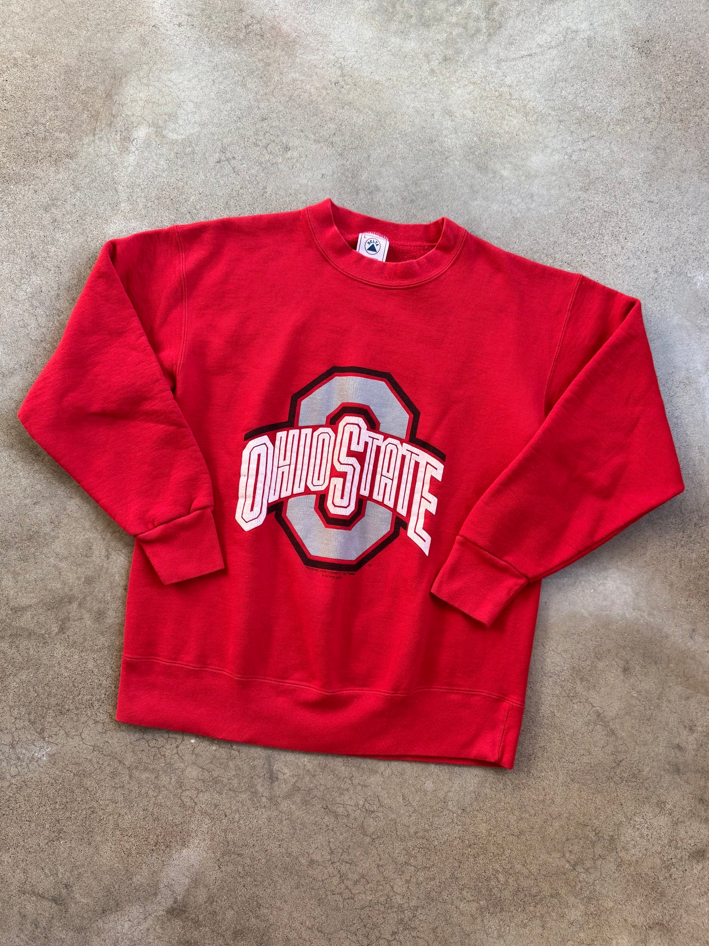 Vintage 1990s Ohio State Red Crewneck Sweatshirt | Large