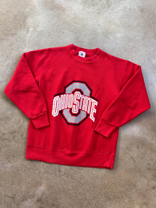 Vintage 1990s Ohio State Red Crewneck Sweatshirt | Large