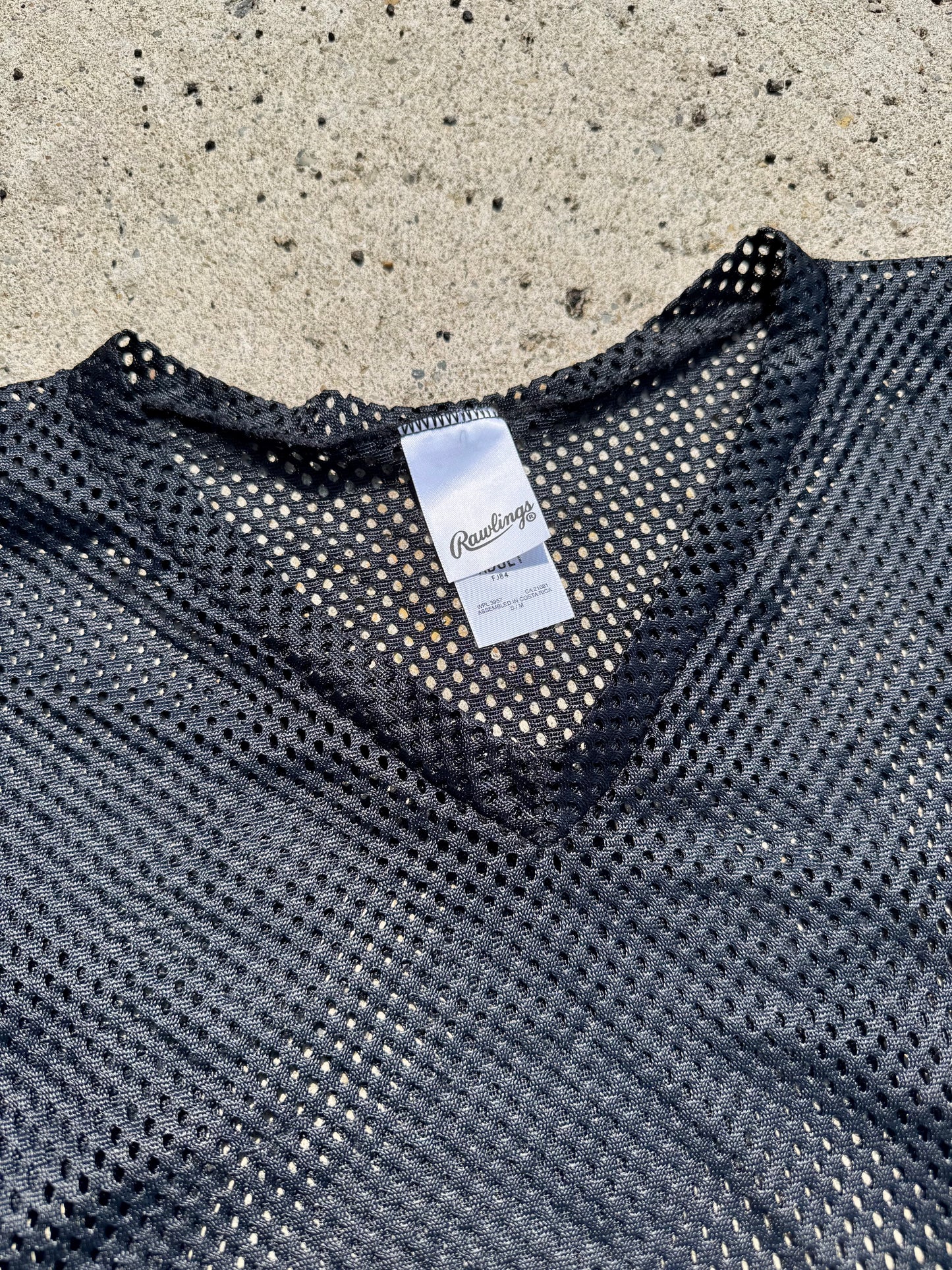 Rawlings Black Mesh Cropped Football Jersey | S/M