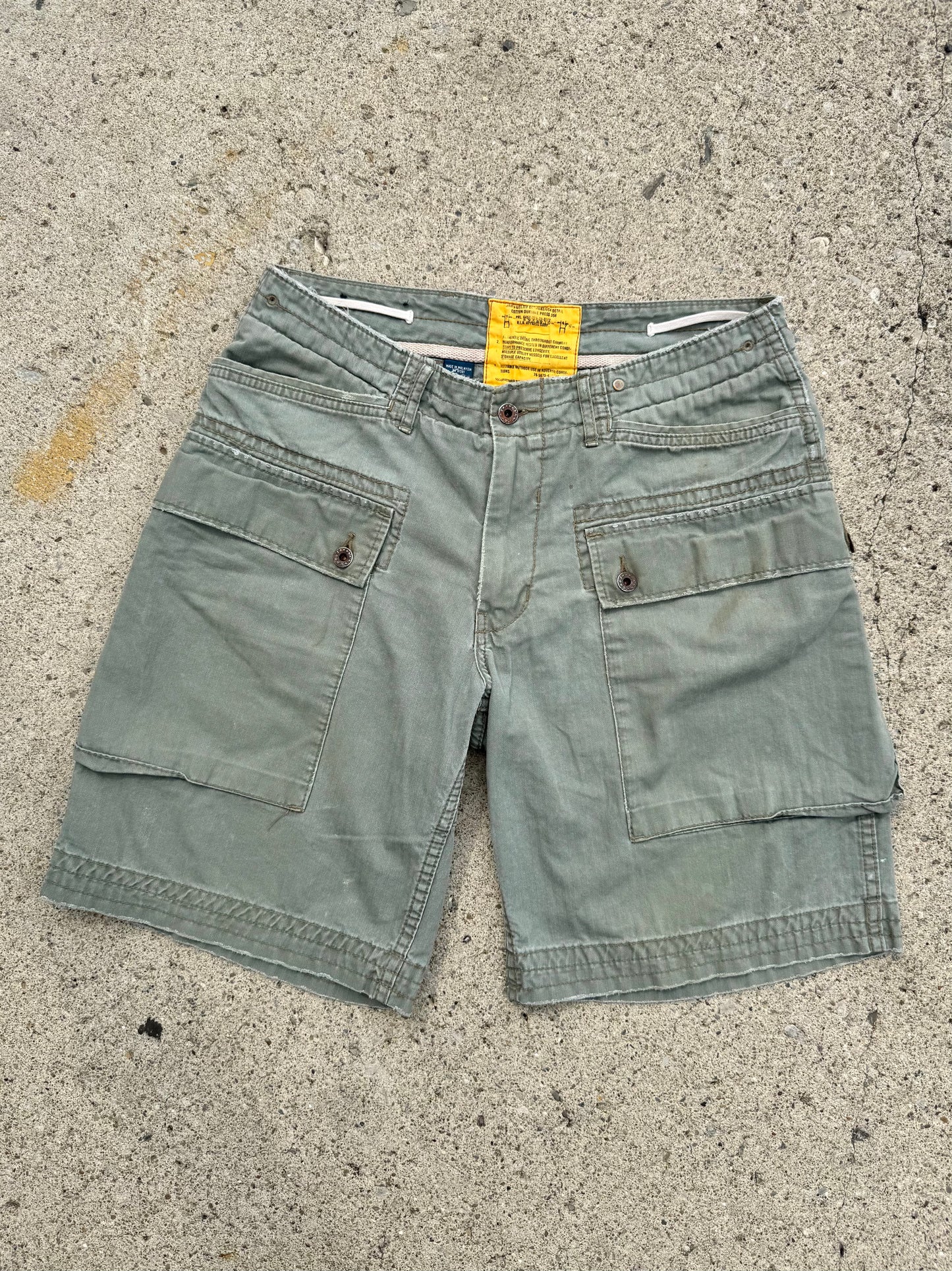 Vintage 1990s Polo Ralph Lauren Cotton Cargo Utility Shorts | Waist 33”