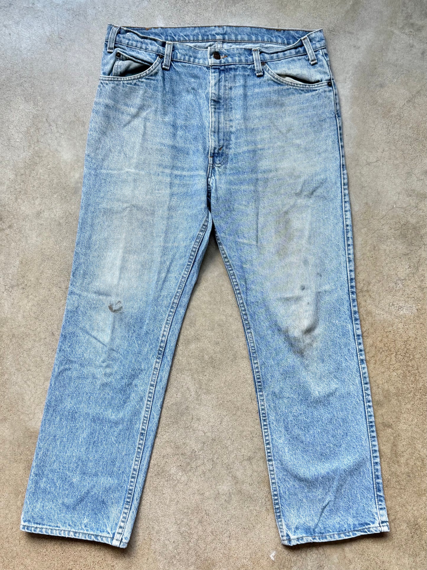 Vintage 1980s Levi’s Two-Horse Leather Tab Light Wash Jeans | 38x30