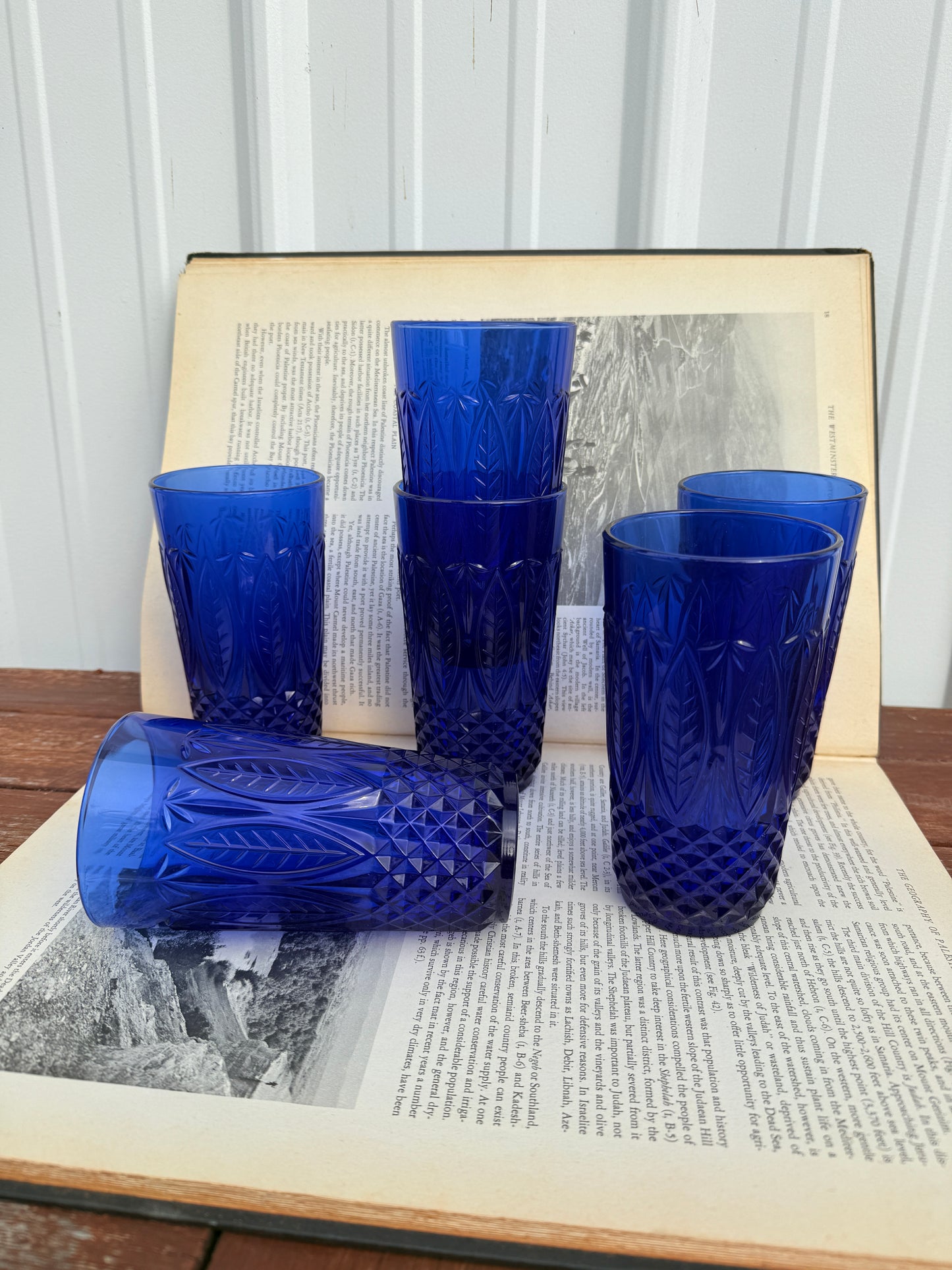 Vintage 1980s Avon Cobalt Blue Royal Sapphire Glass Tumblers | Set of 6