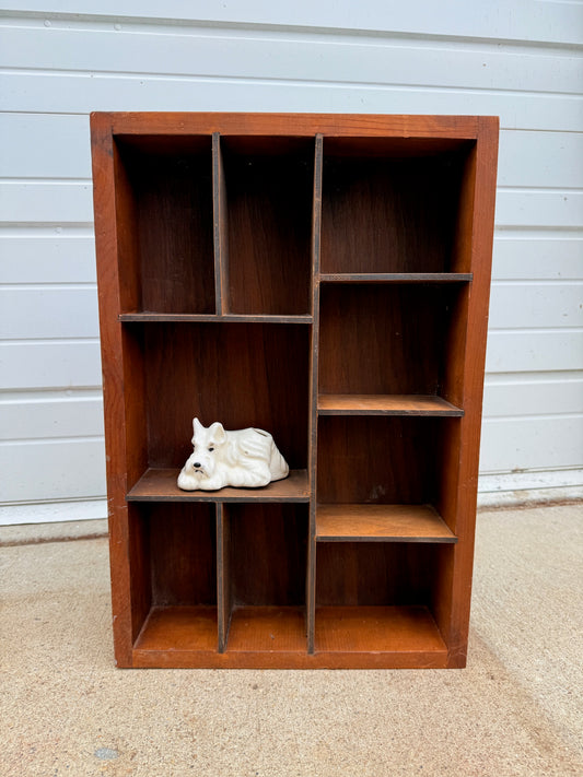 Vintage 1960s Solid Wood Wall Mount Shadow Box