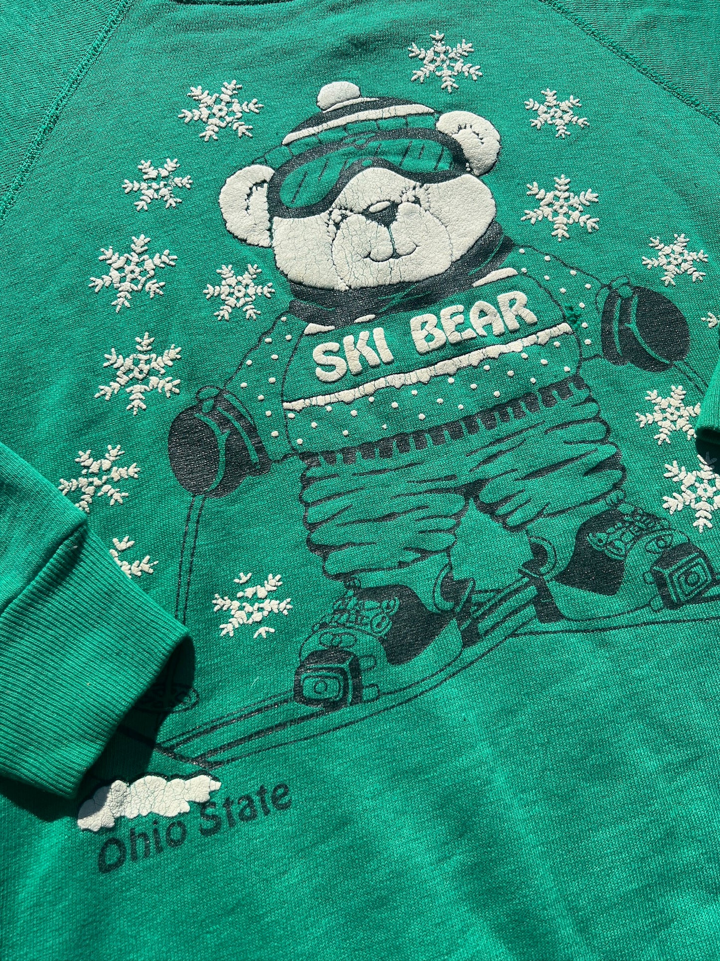 Vintage 1980s Ohio State Ski Bear Sweatshirt | M/L