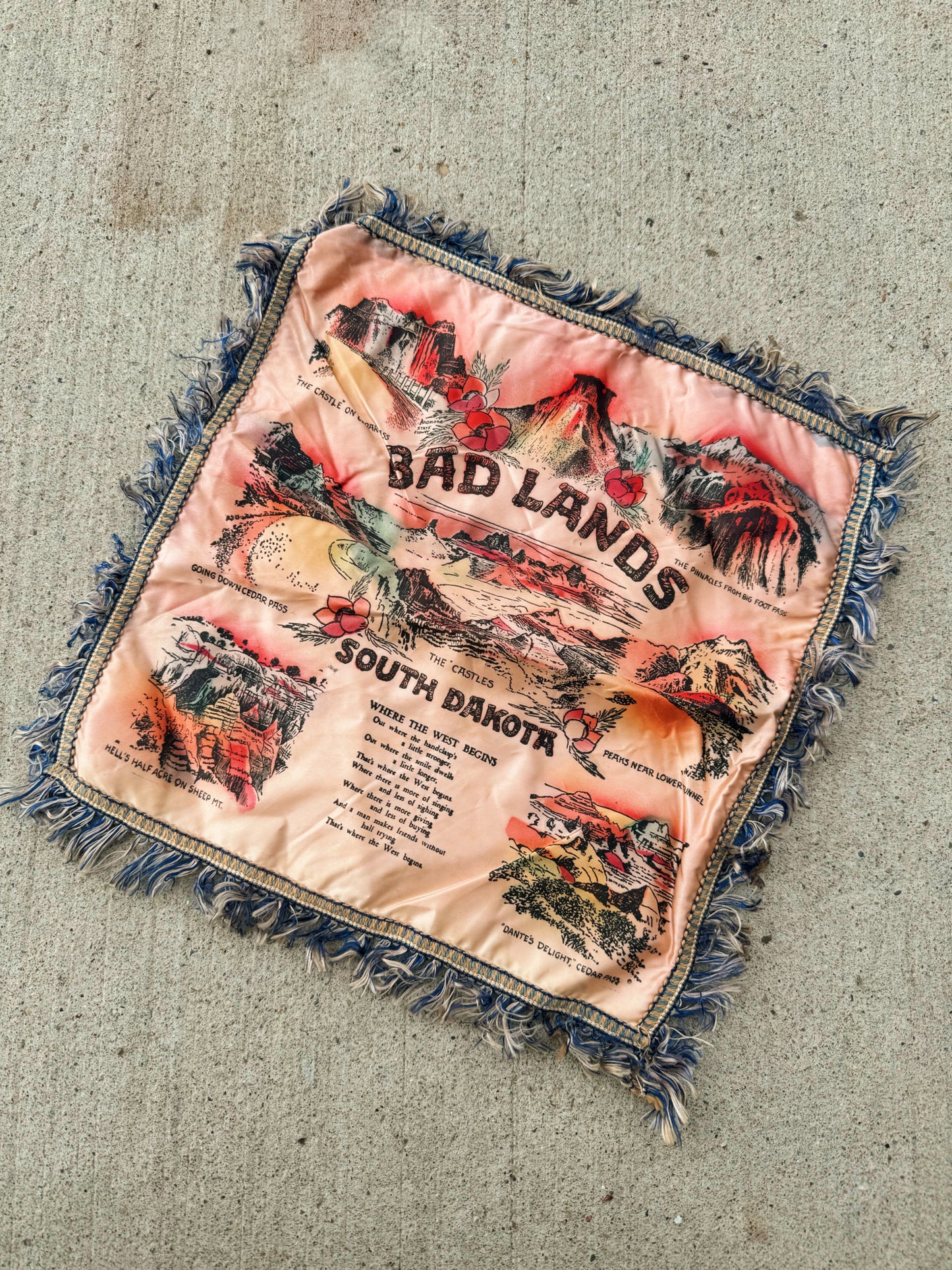 Vintage Bad Lands South Dakota Souvenir Pillow Sham