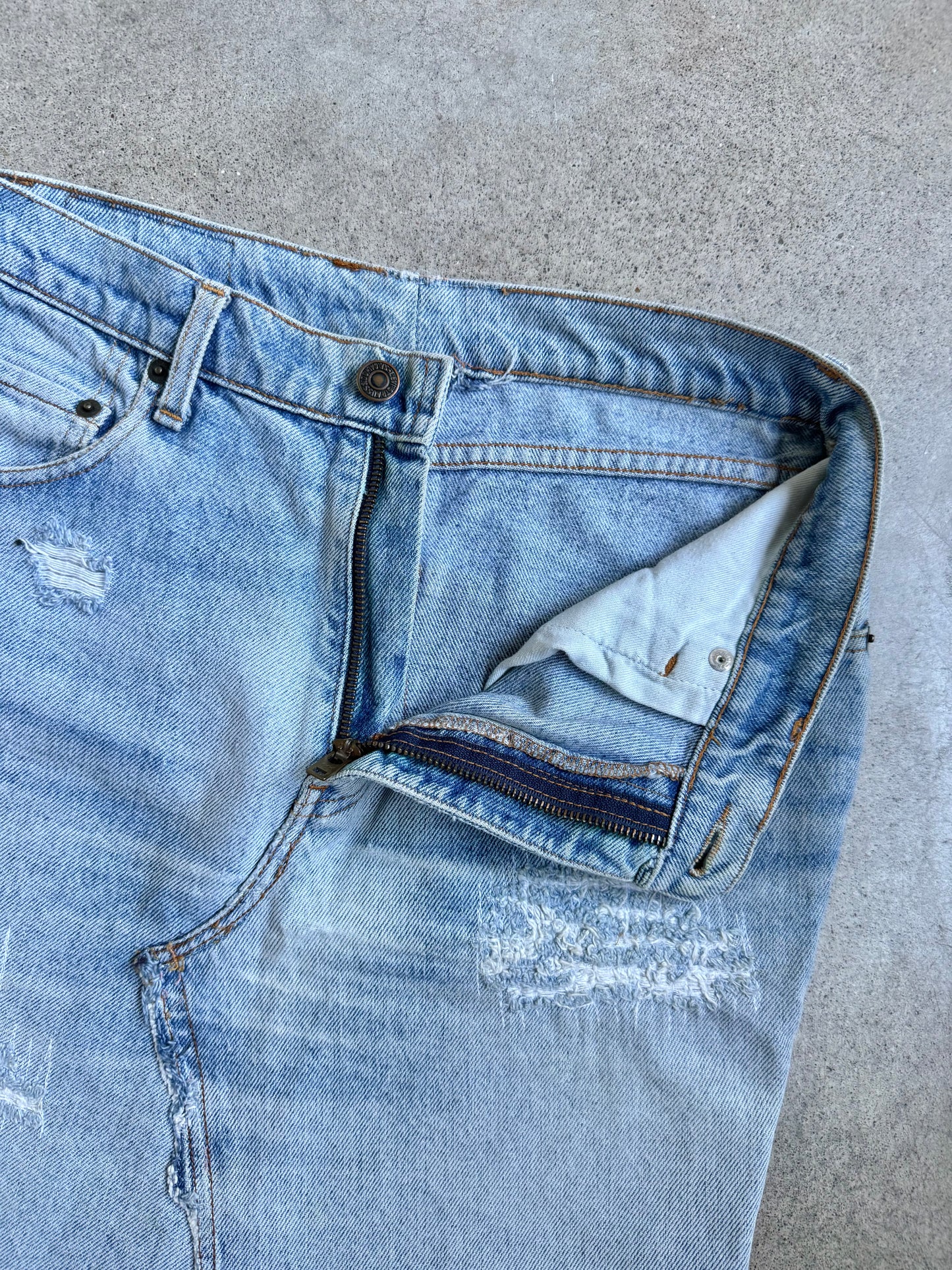 Vintage 1970s/80s Levi’s Distressed Reworked Denim Skirt | Waist 30”