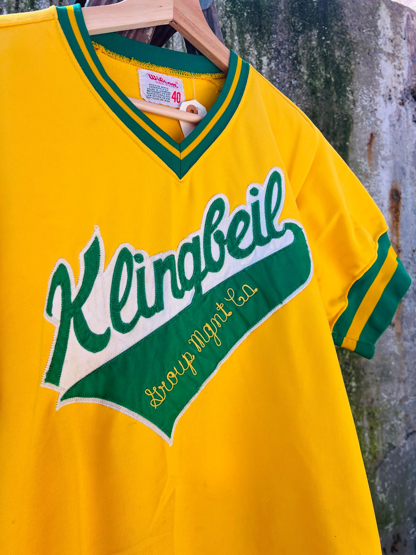 Vintage 1980s Wilson Klingbeil Management #7 Baseball Jersey