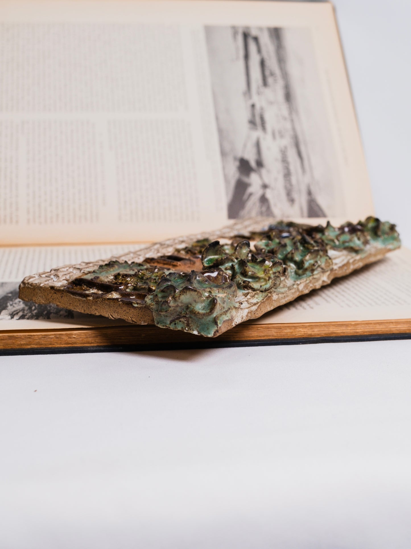 Vintage 1970s Glazed Ceramic 3D Stoneware "Town Houses" Wall Art