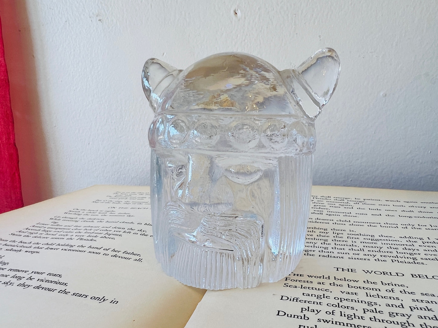 Vintage Gullaskruf Crystal Glass Viking Head