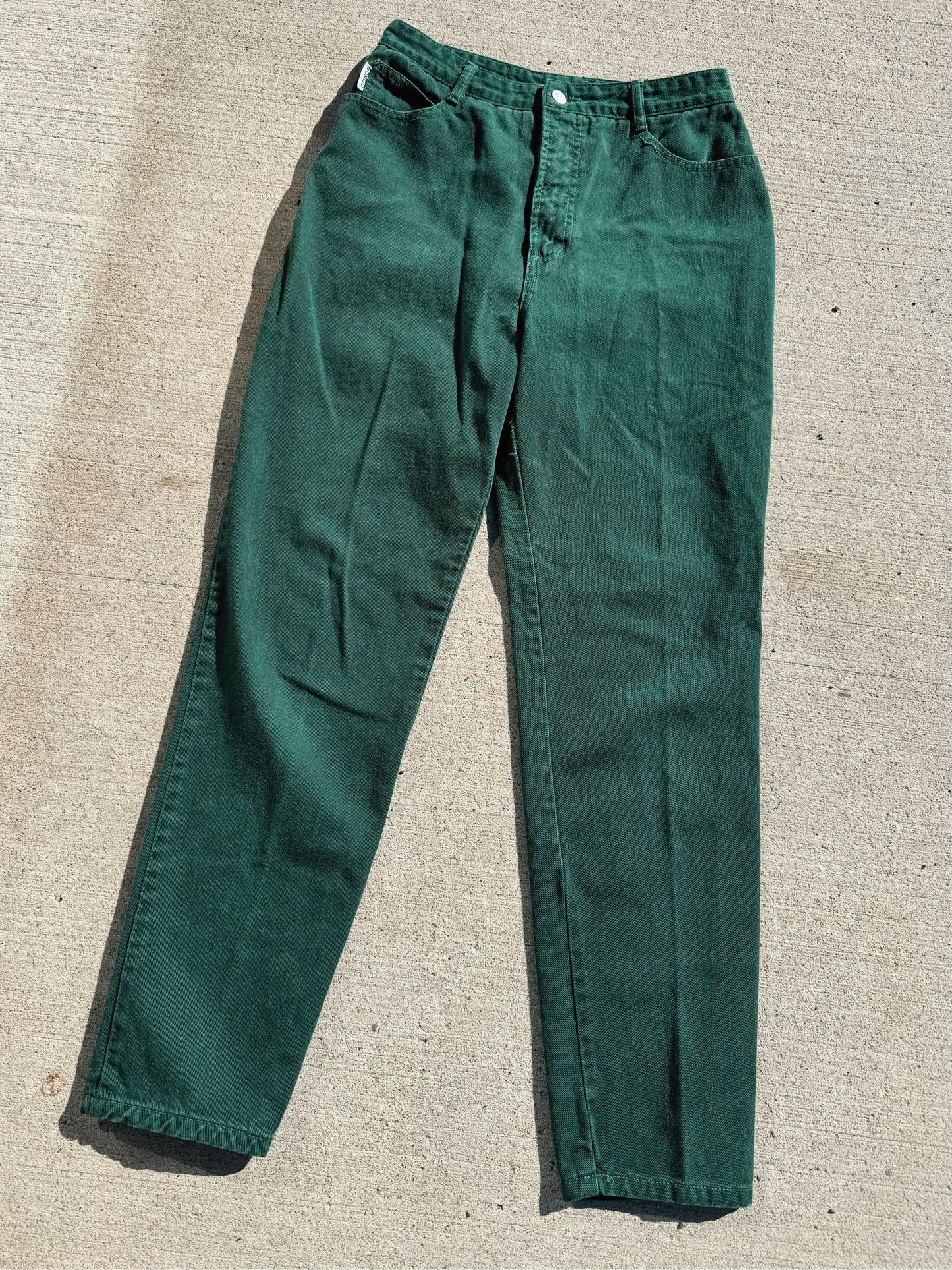 Vintage 1980s Bongo Green High Waisted Jeans | Waist 27”