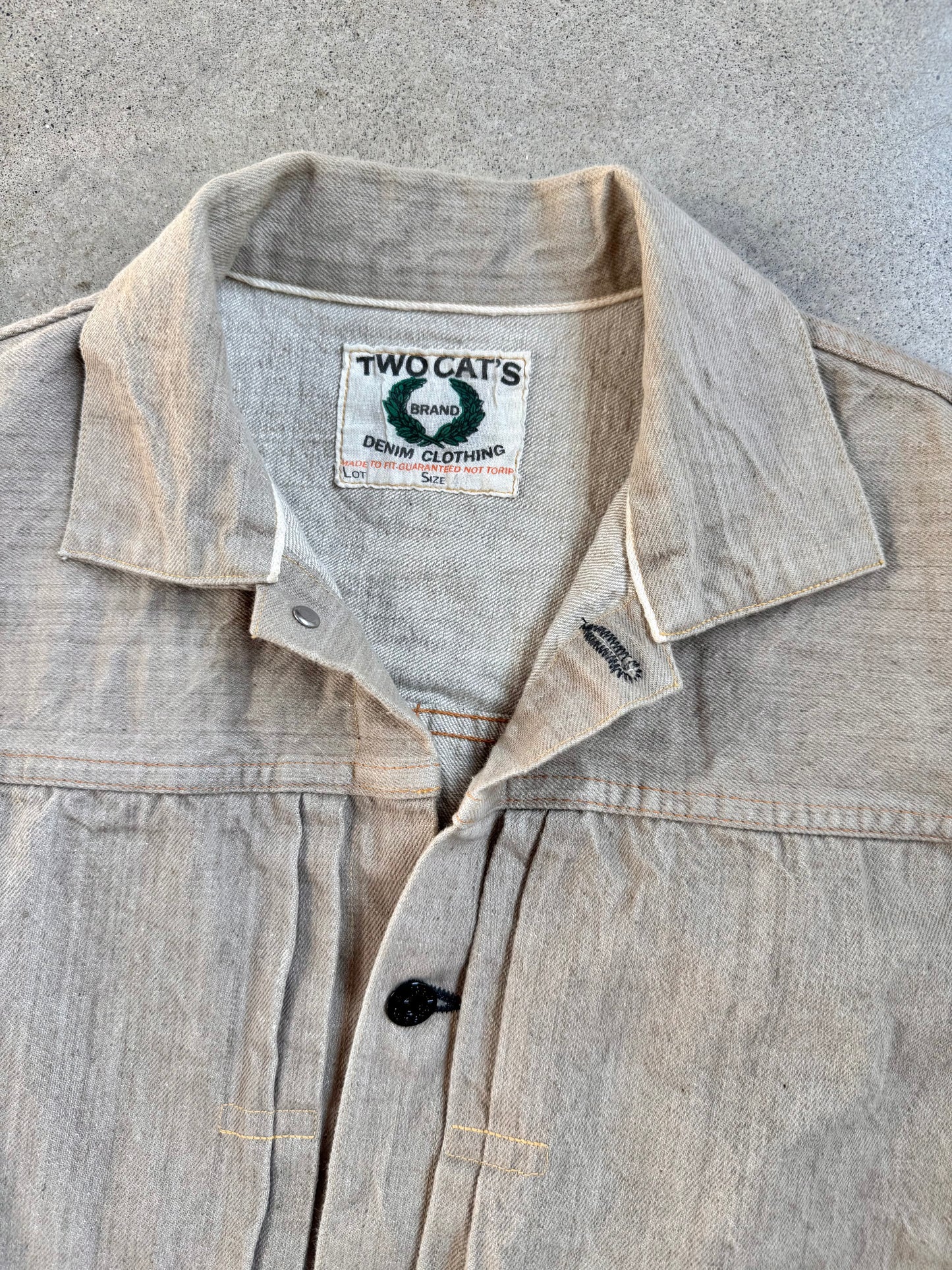 Vintage-Style TCB Jeans Tan Selvedge Denim Buckleback Jacket | 40