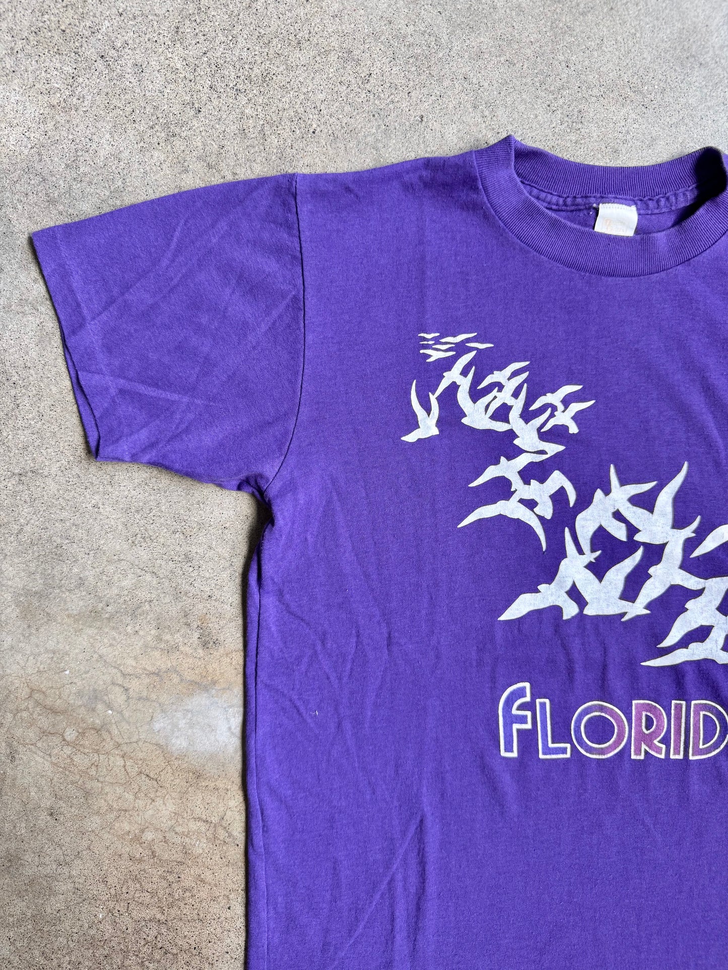 Vintage 1990s Purple Florida Graphic Tee | Medium