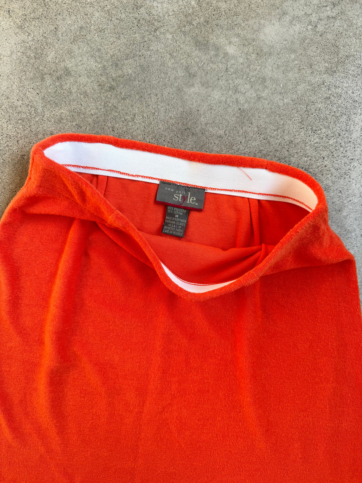 2000s New York Style Orange Terrycloth Mini Skirt | Medium