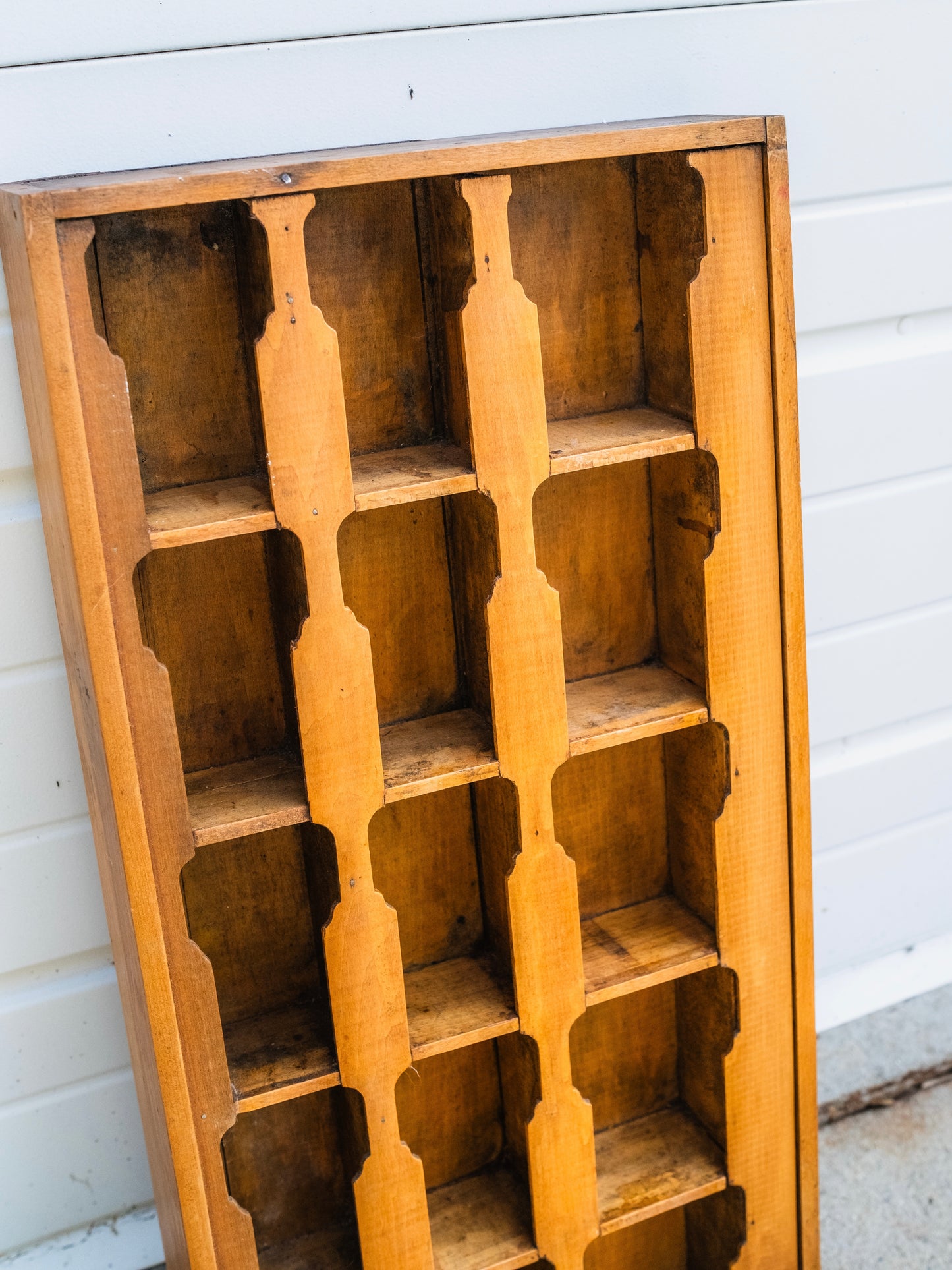 Vintage Wood 5-Tier Wall Curio Cabinet