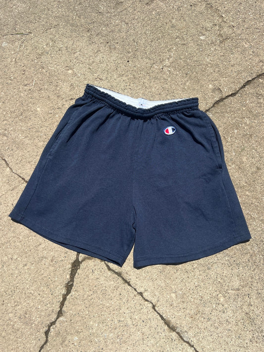 Vintage 1990s Champion Navy Cotton Gym Shorts | Medium