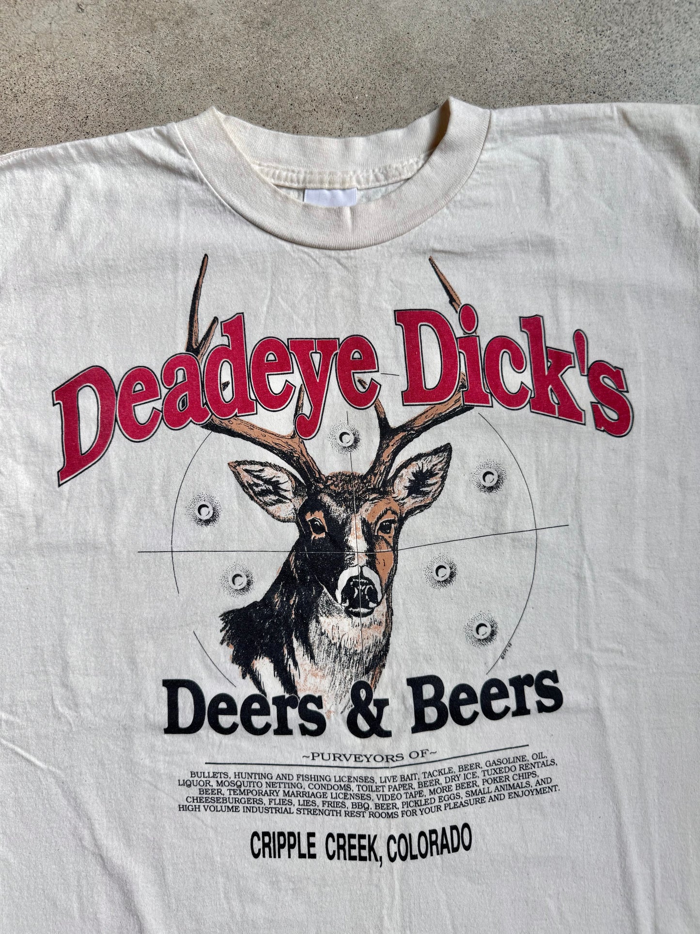 Vintage 1990s Deadeye Dick’s “Deers & Beers” Graphic Tee | Large