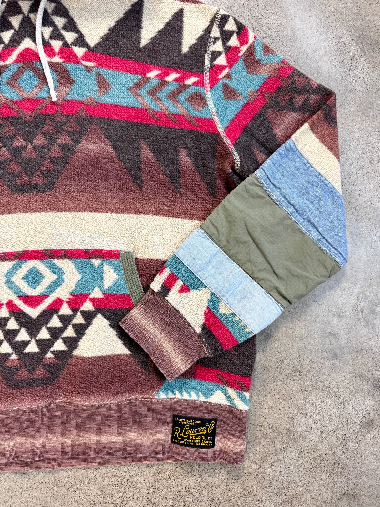 Polo Ralph Lauren Southwestern Cotton Fleece Pullover Hoodie | Large