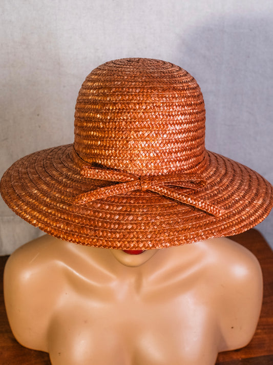 Vintage 1950s/60s Italian Made for Eaton’s Wide Brim Straw Sun Hat