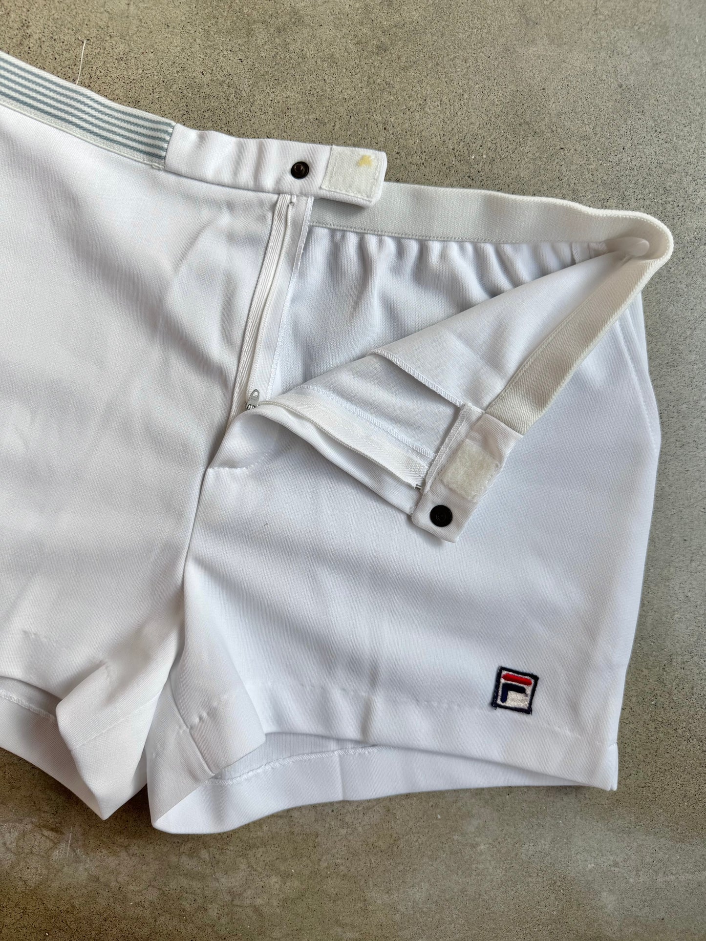 Vintage 1980s Fila Bjorn Borg White Athletic Tennis Shorts | Waist 34”