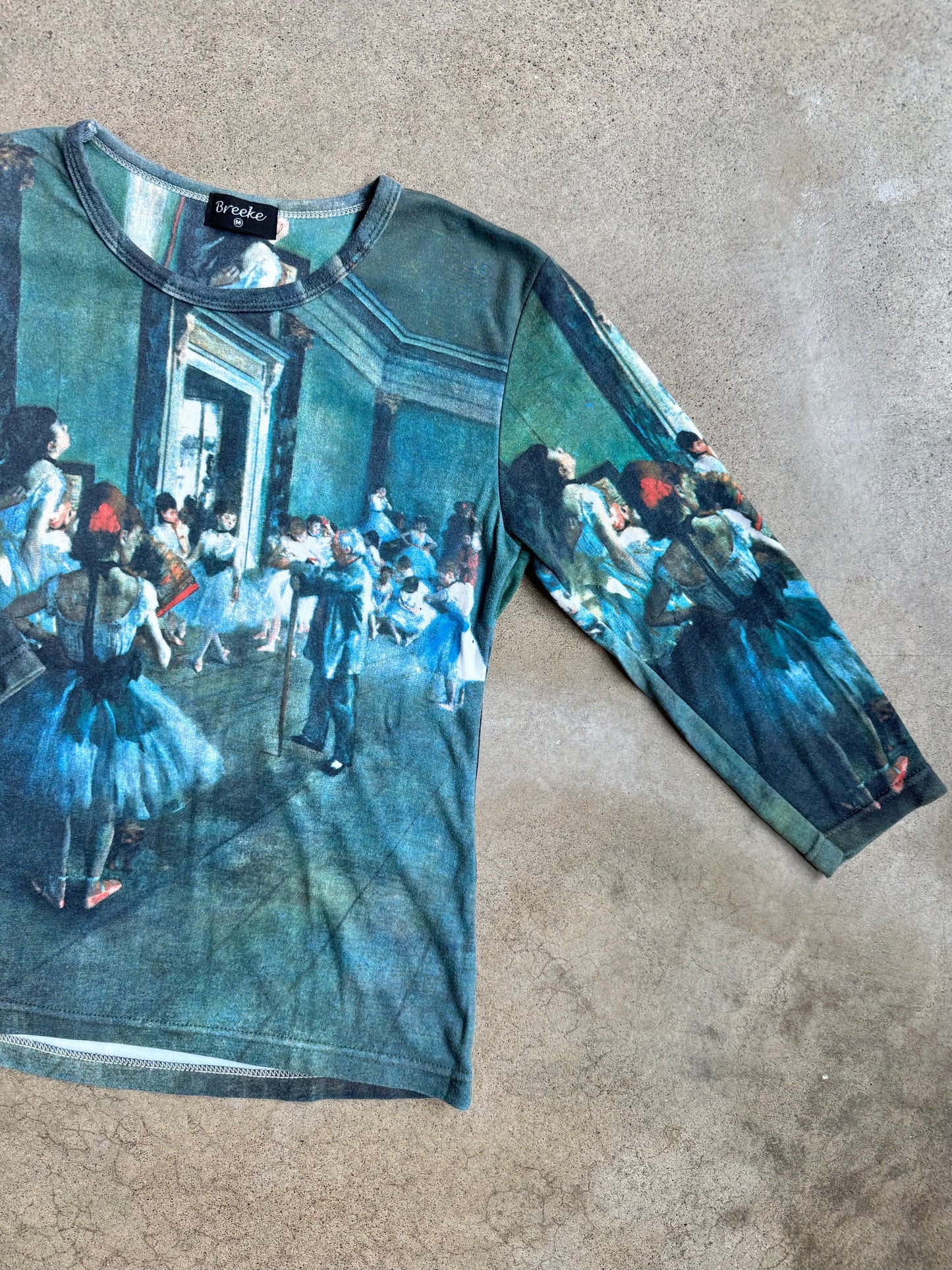 Breeke Wearable Art Degas “The Dance Class” Painting Print Fitted Top | Medium