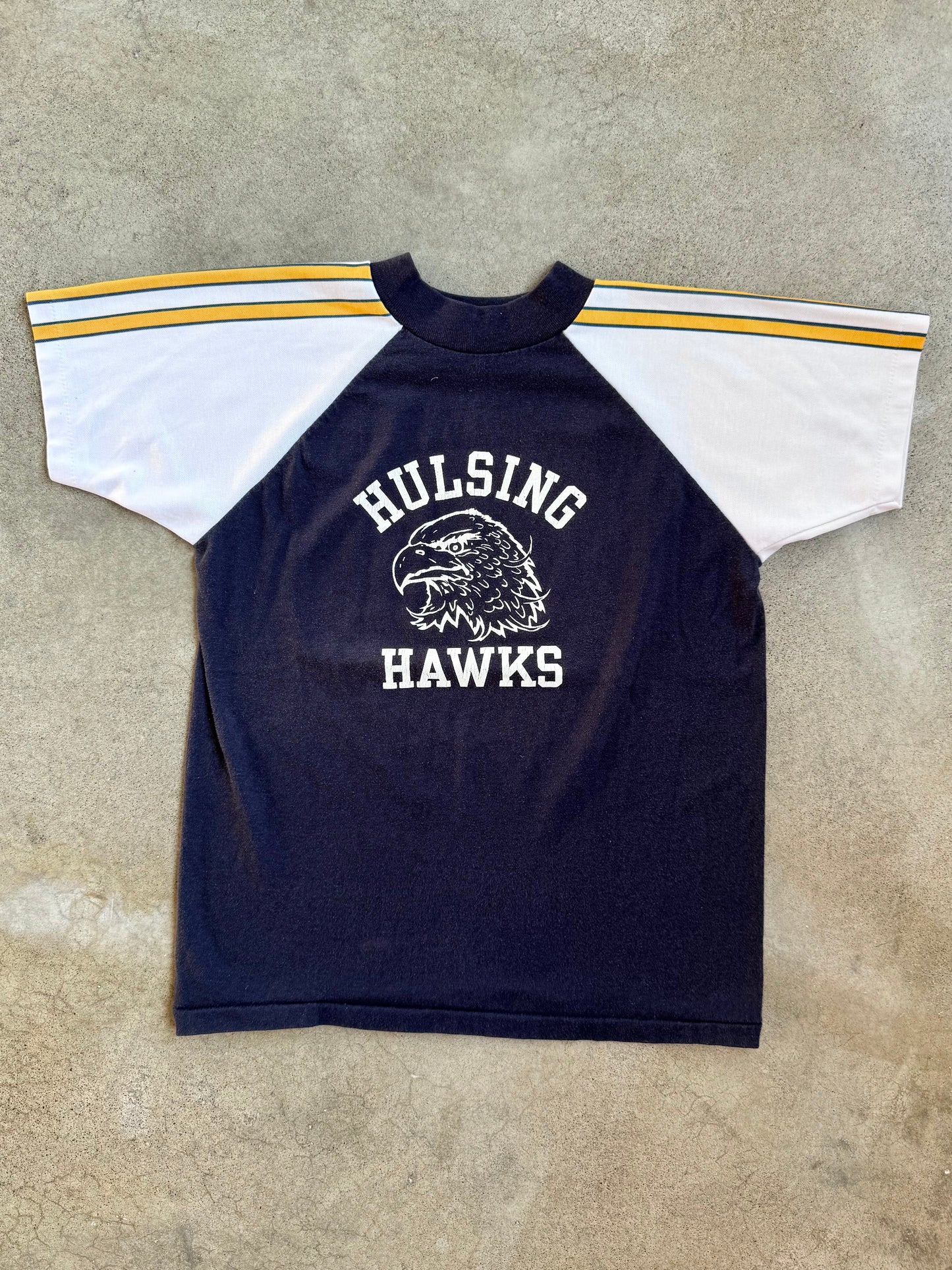 Vintage 1970s/80s Hulsing Hawks Athletic School Tee | Youth L