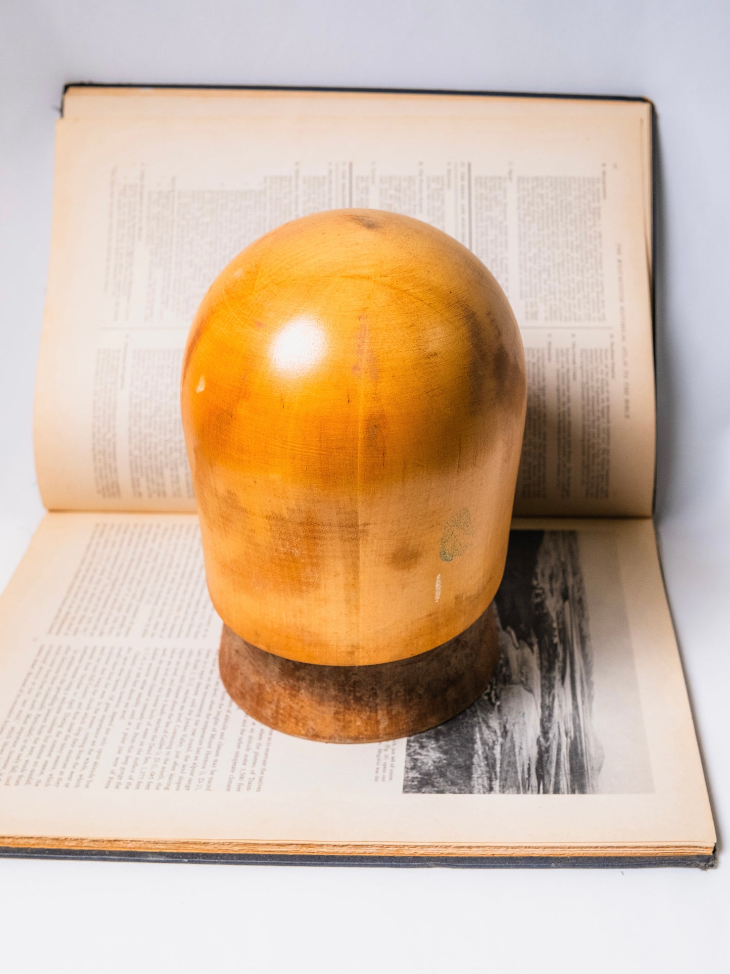 Vintage 1950s Louie Miller School of Millinery Wooden Hat Mold