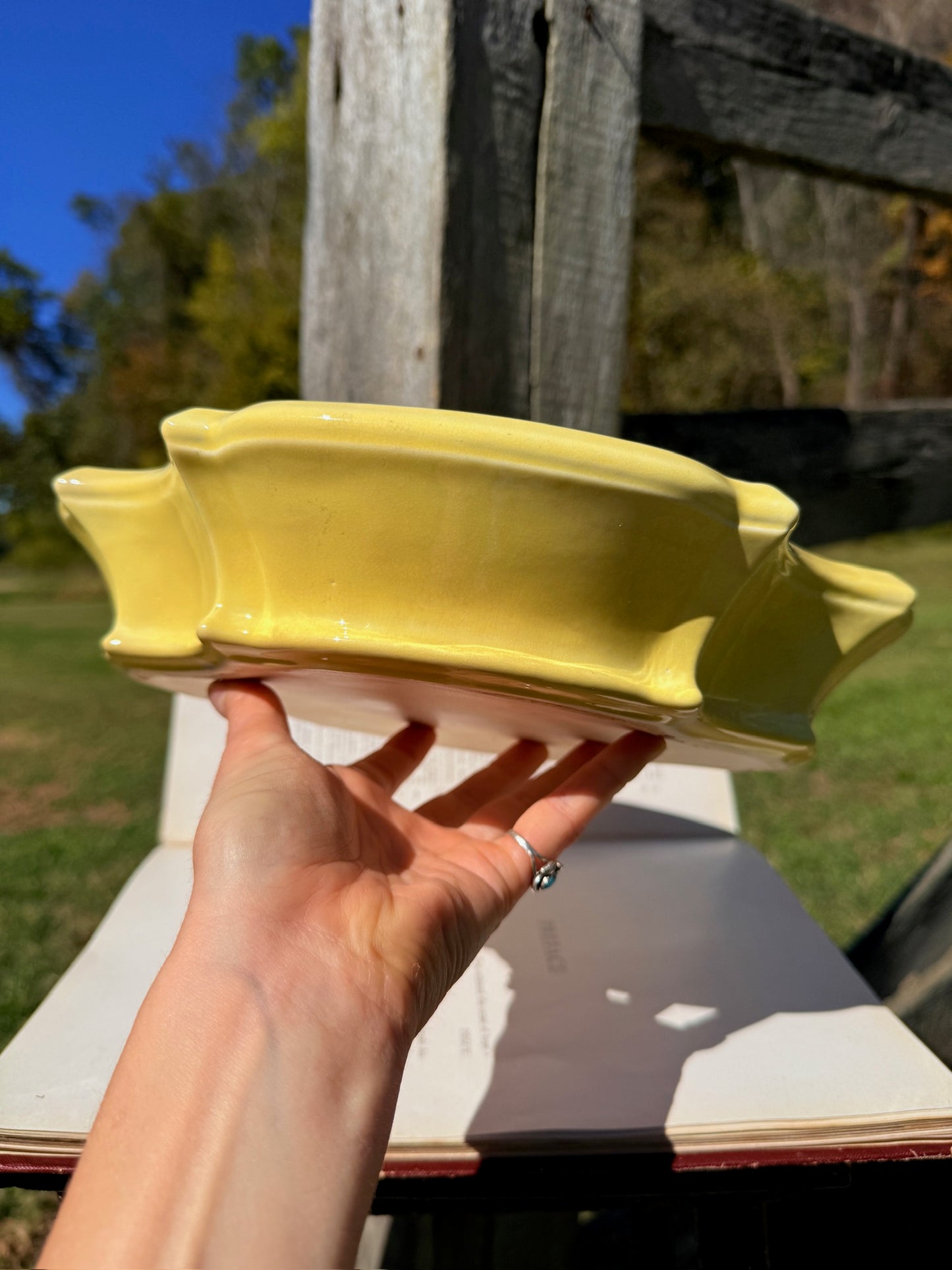 Vintage 1920s Cowan Pottery Yellow Ambassador Bowl