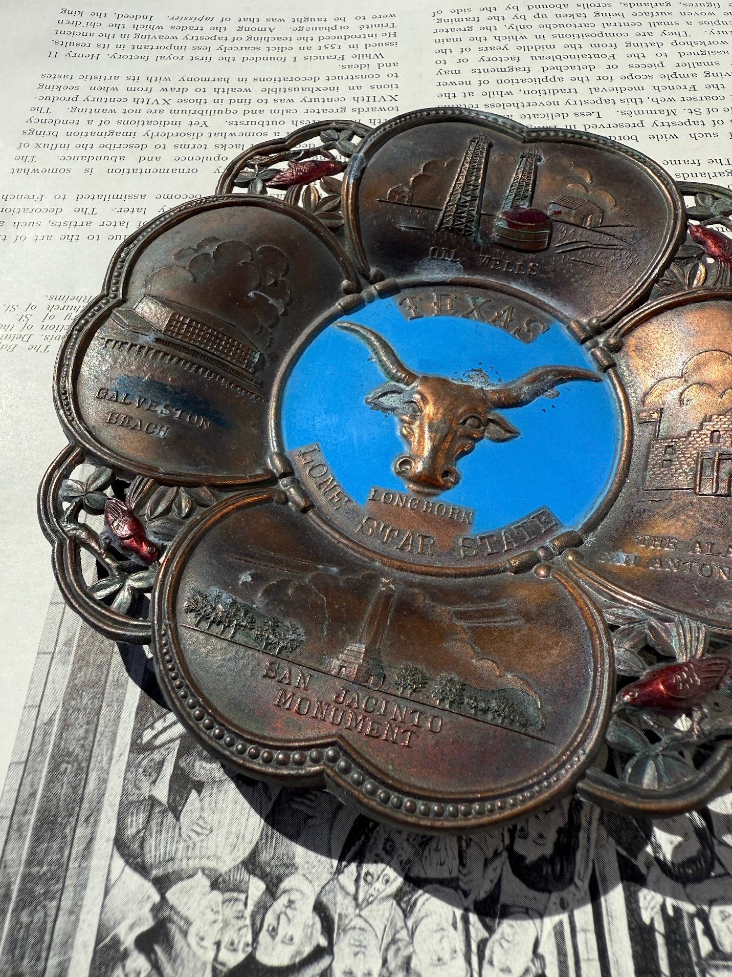 Vintage 1960s Aluminum Texas Souvenir Ashtray