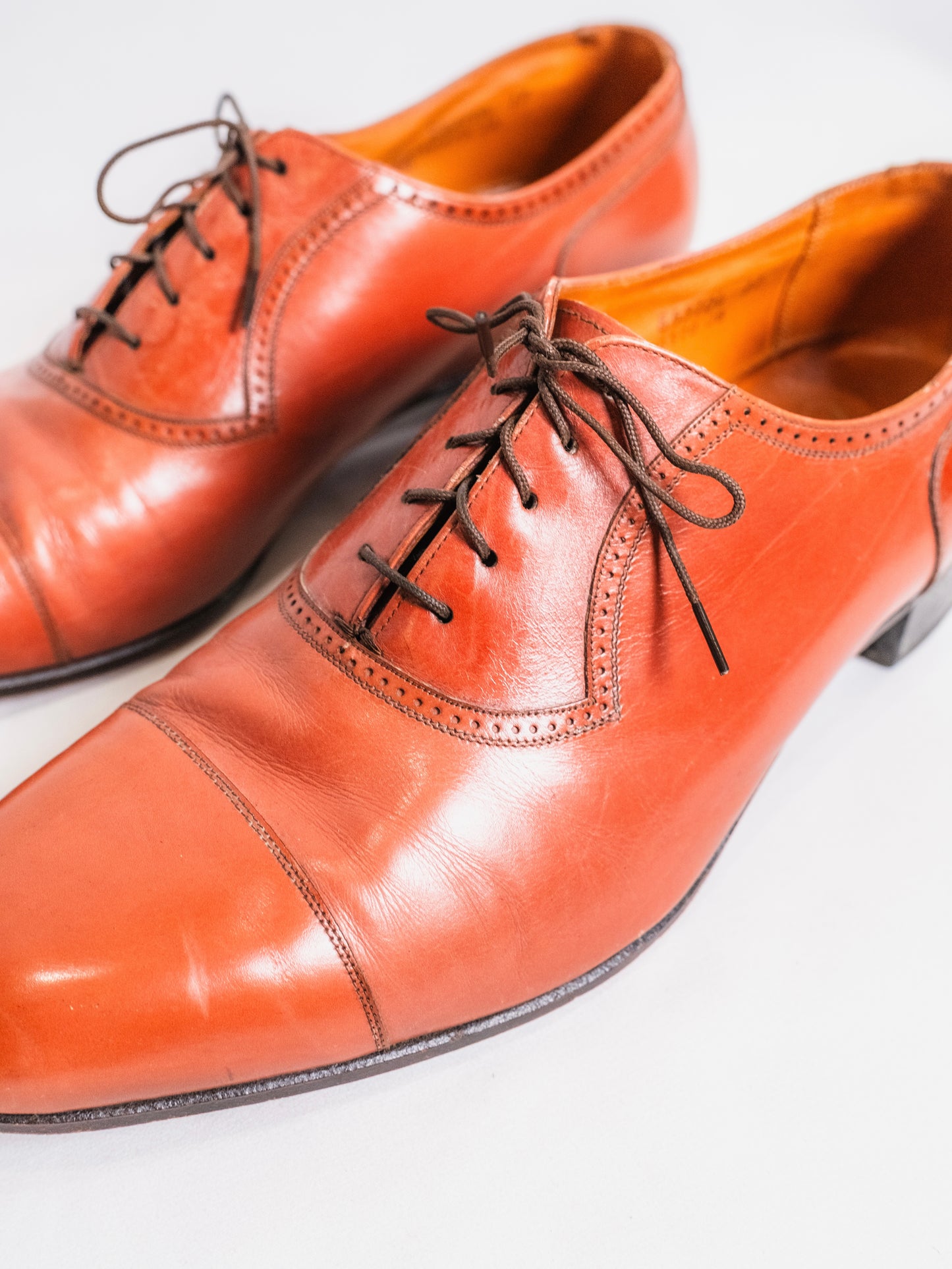 Vintage 1970s Florsheim Red-Brown Leather Oxford Dress Shoes | Men’s 12