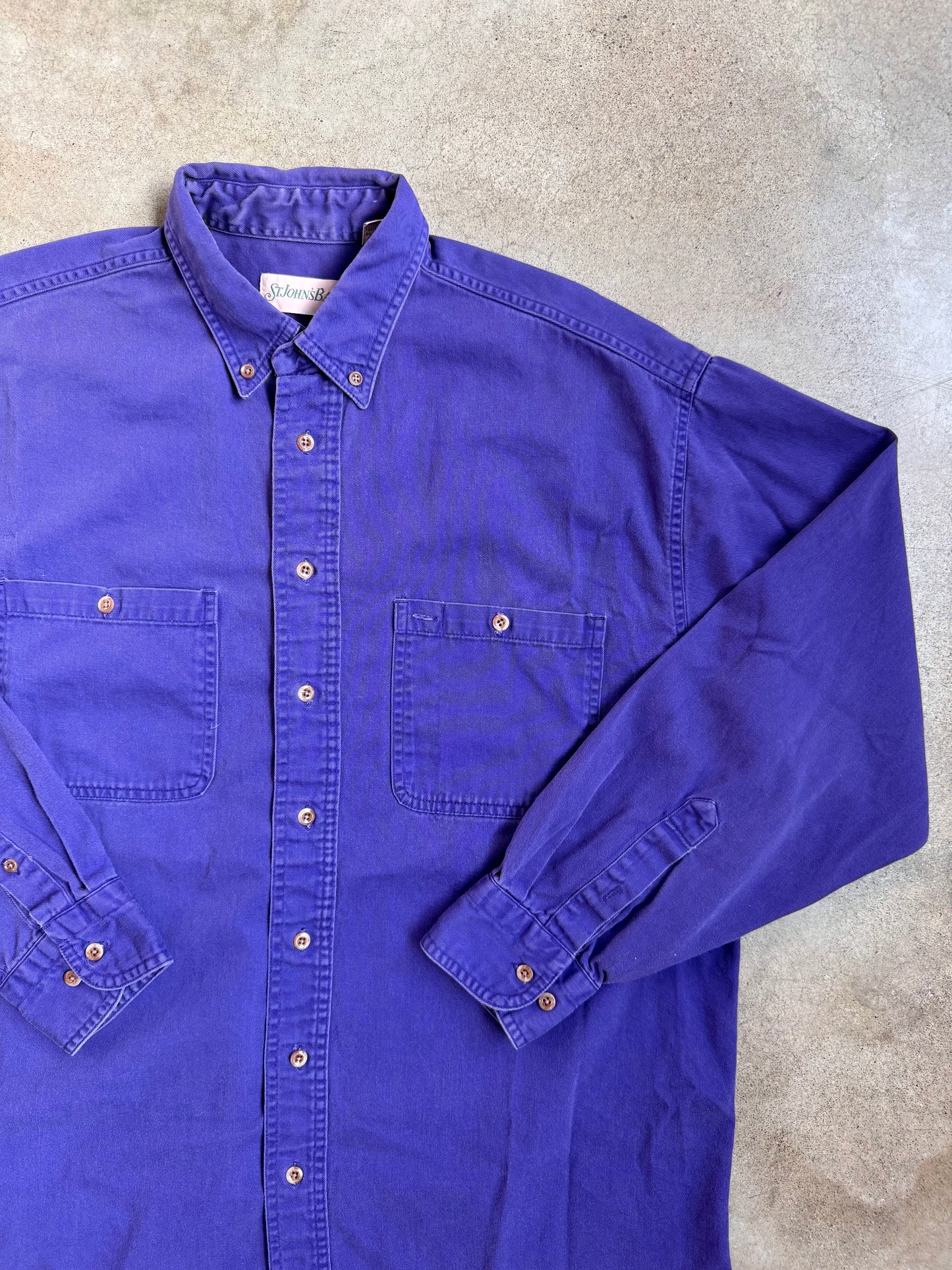 Vintage 1990s St. John’s Bay Purple Cotton Button-Down Shirt | Large