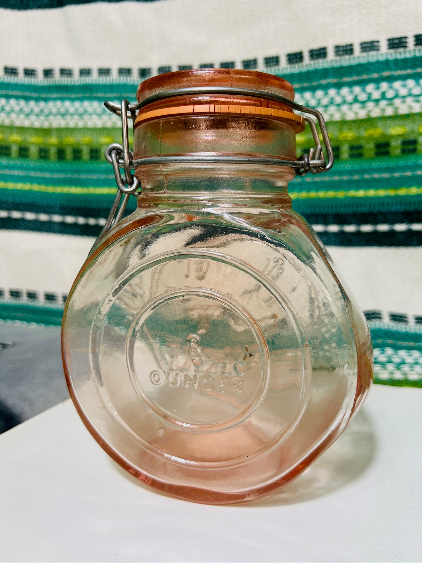 Vintage Crownford Pink Glass Potpourri Canister